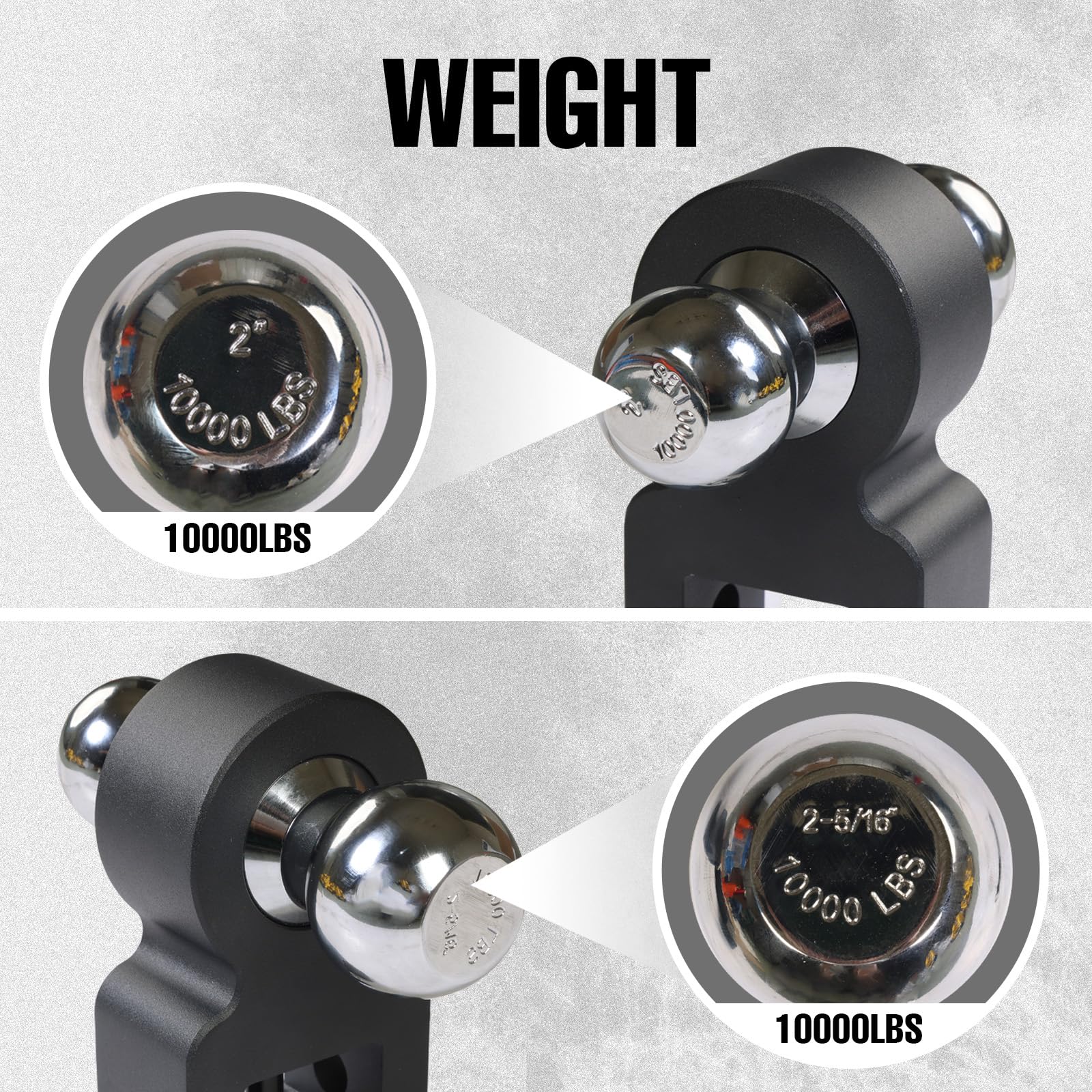 Torin Atrfh0086B Adjustable Trailer Towing Hitch And Ball Mount: Fit 2 Inch & 2.3 Inch Ball Receivers, 6 Inch Drop And Rise For