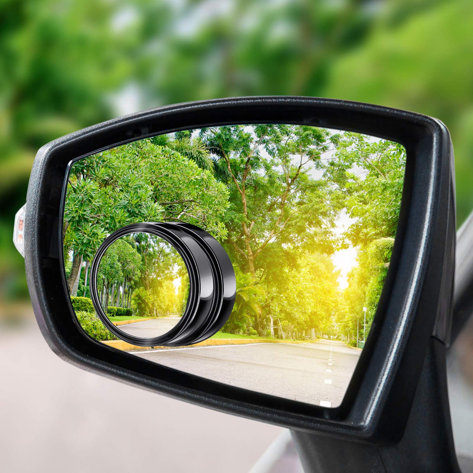 4 Pieces Blind Spot Mirrors Car Rear View Mirrors Wide View Angle Mirror Round Hd Glass Convex Mirror Adjustable With Frame For