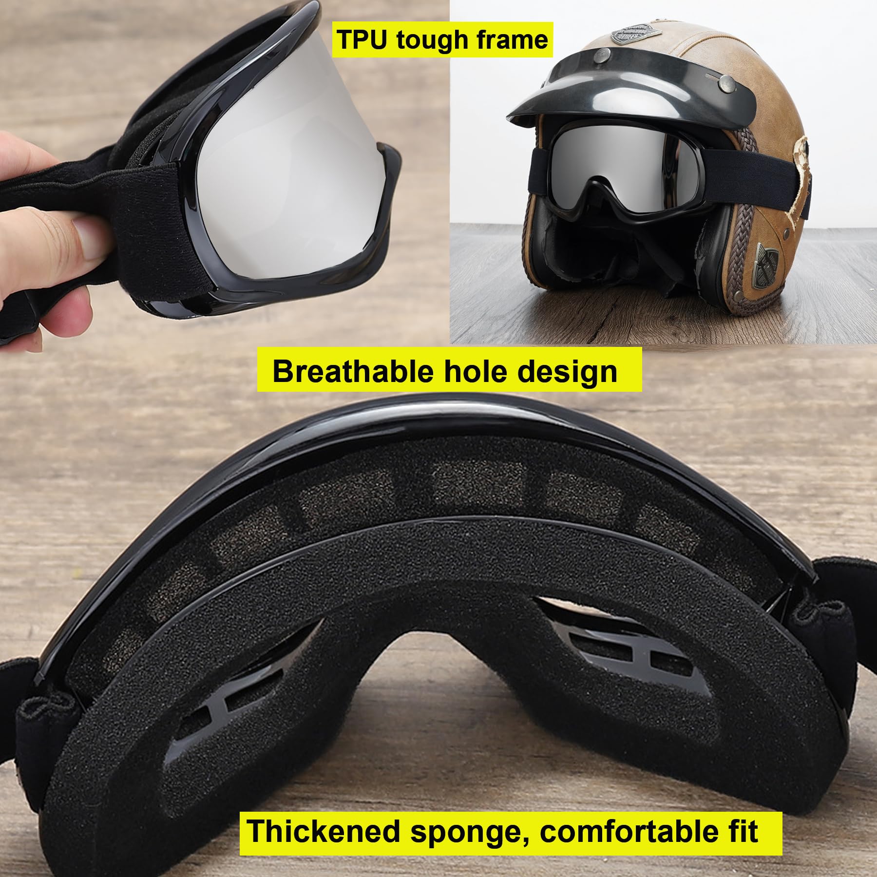 LJDJ Kids Dirt Bike Goggles ATV Motorcycle Off-Road Riding Motocross Glasses with Sun UV Protection Balaclava Full Face Cover (B