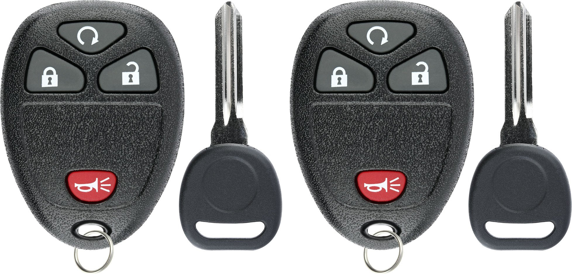 Keylessoption Keyless Entry Remote Control Car Key Fob Replacement For 15913421 With Key (Pack Of 2)