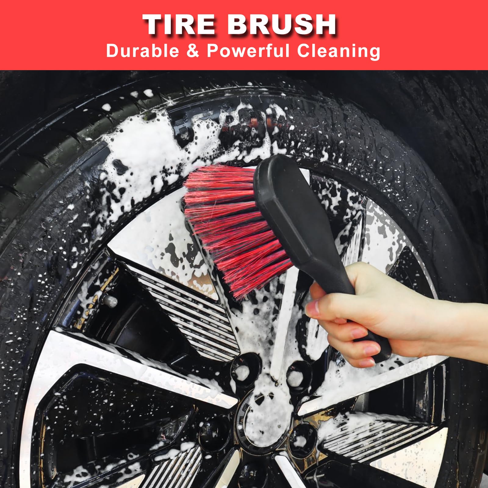 12Pcs Wheel Brush Kit For Cleaning Wheel And Tire, Wheel And Rim Brush, Car Detailing Brushes, Tire Brush, Bendable & Durable Ca