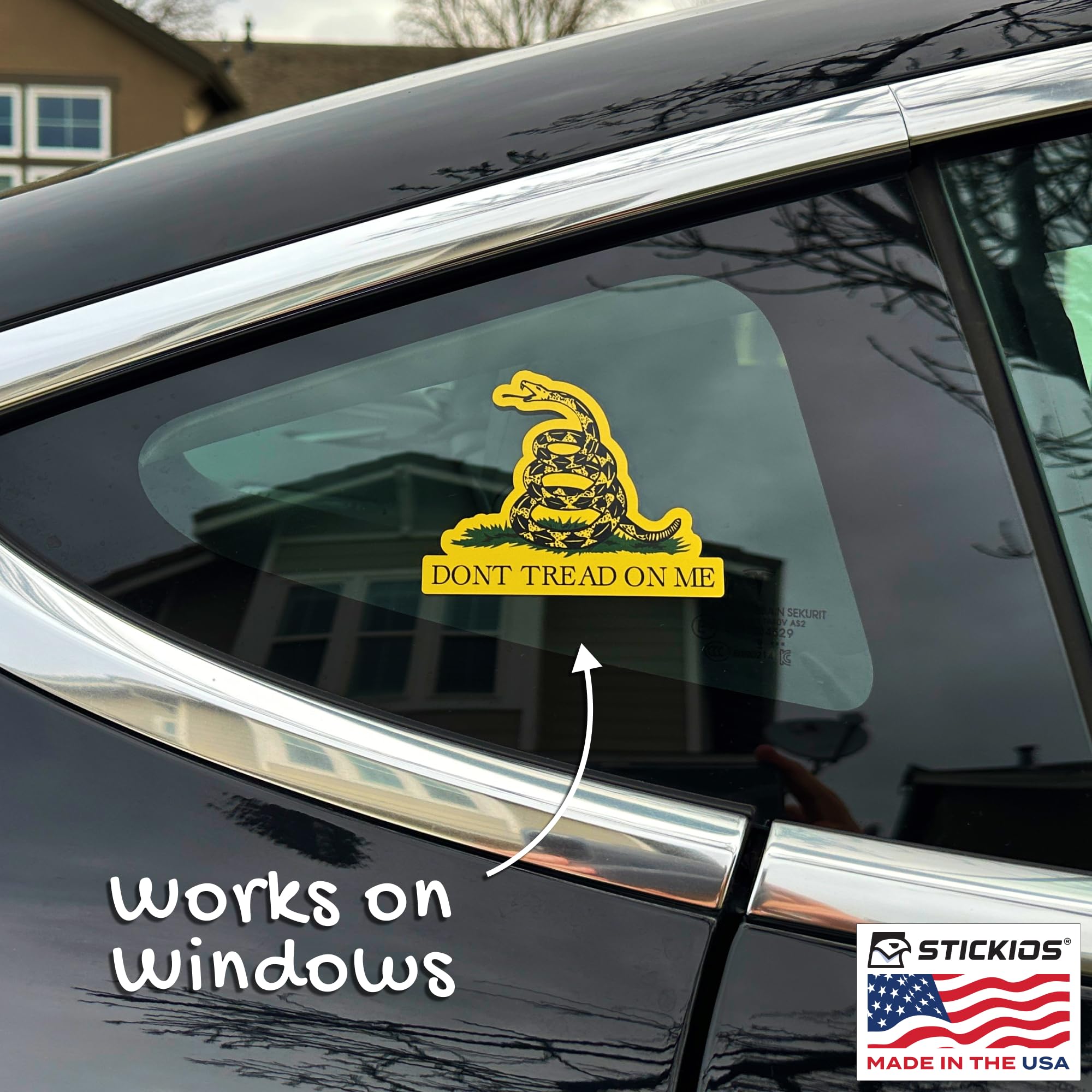 Stickios Dont Tread On Me Stickers for Cars - Gadsden American Flag Rattlesnake Vinyl Stickers (x2) - Don't Tread On Me Decals f