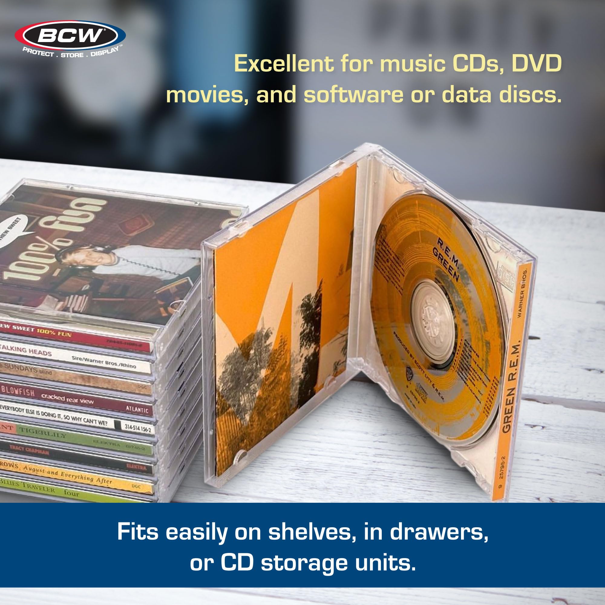 BCW CD Jewel Case 10 Pack | Single Case Protects CDs | Classic Design | Compact Storage | Standard Dimensions | Perfect for Coll