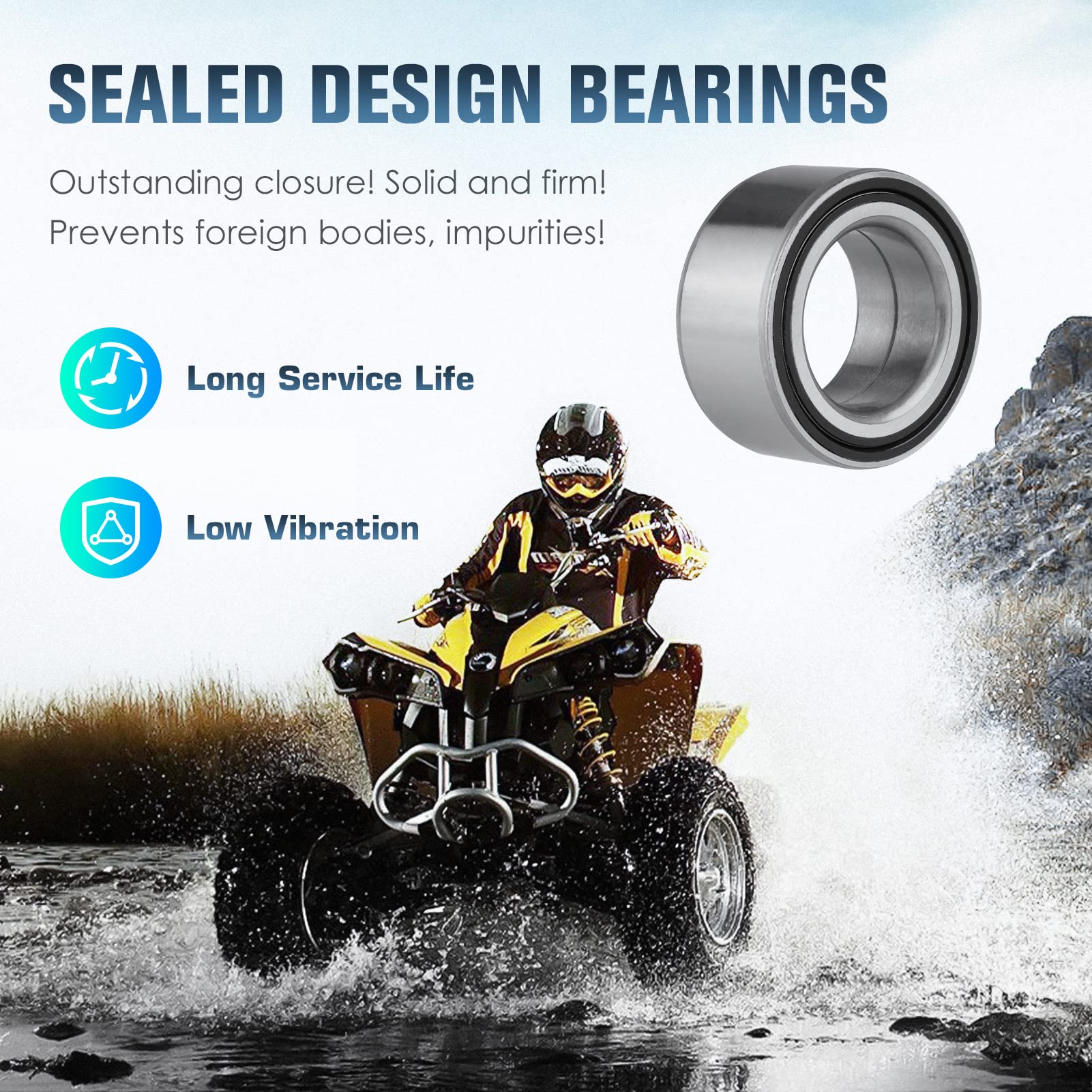 Youxmoto Front Left/Right Wheel Bearing Kit For Polaris Ranger 800 / Rzr S 2008 2009 2010, Replaces 2204717, 3154583, 3585502, 2