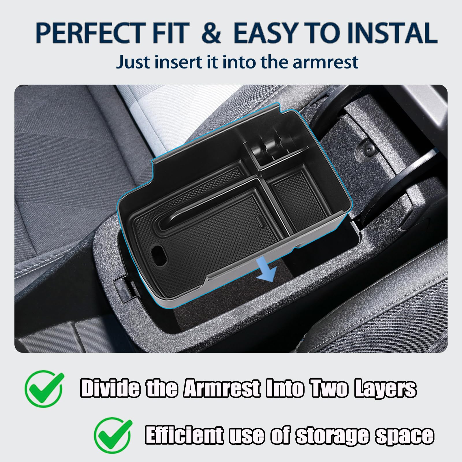 Neepiar Center Console Organizer Tray Compatible With 2023 2024 Chevy Trax And Buick Envista Armrest Storage Box Insert Storage