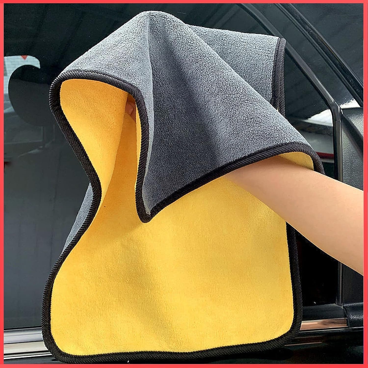 BluBasket Microfiber Cleaning Cloth 800 GSM for Car Motorbike Home & Kitchen Mobile Laptop Office Dual Layer Super Absorbent Tow