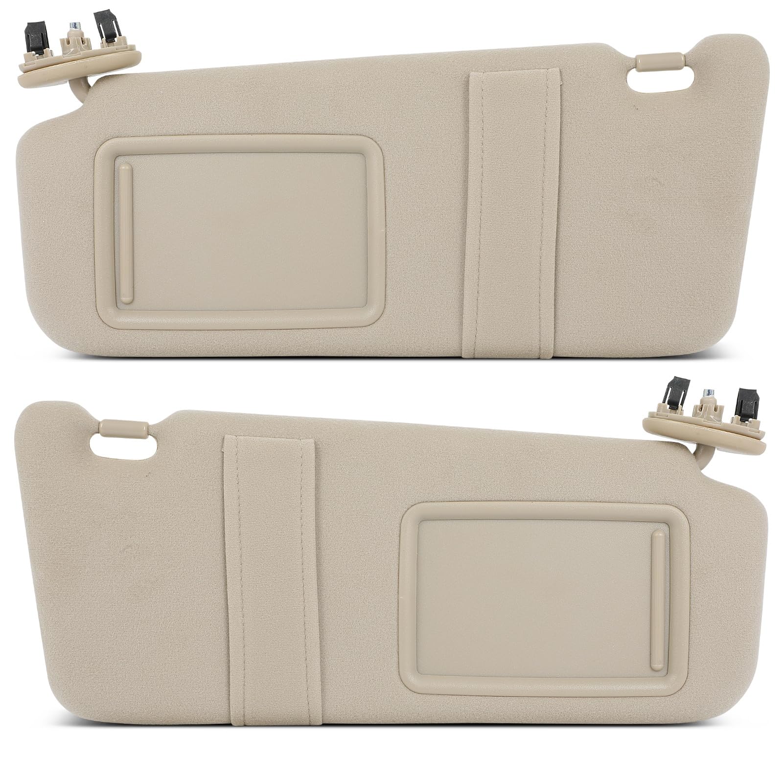 Scitoo Car Sun Visor Assbembly With Mirror Fit For 2006-2011 For Toyota For Camry Beige Without Sunroof(Left Driver & Right Pass