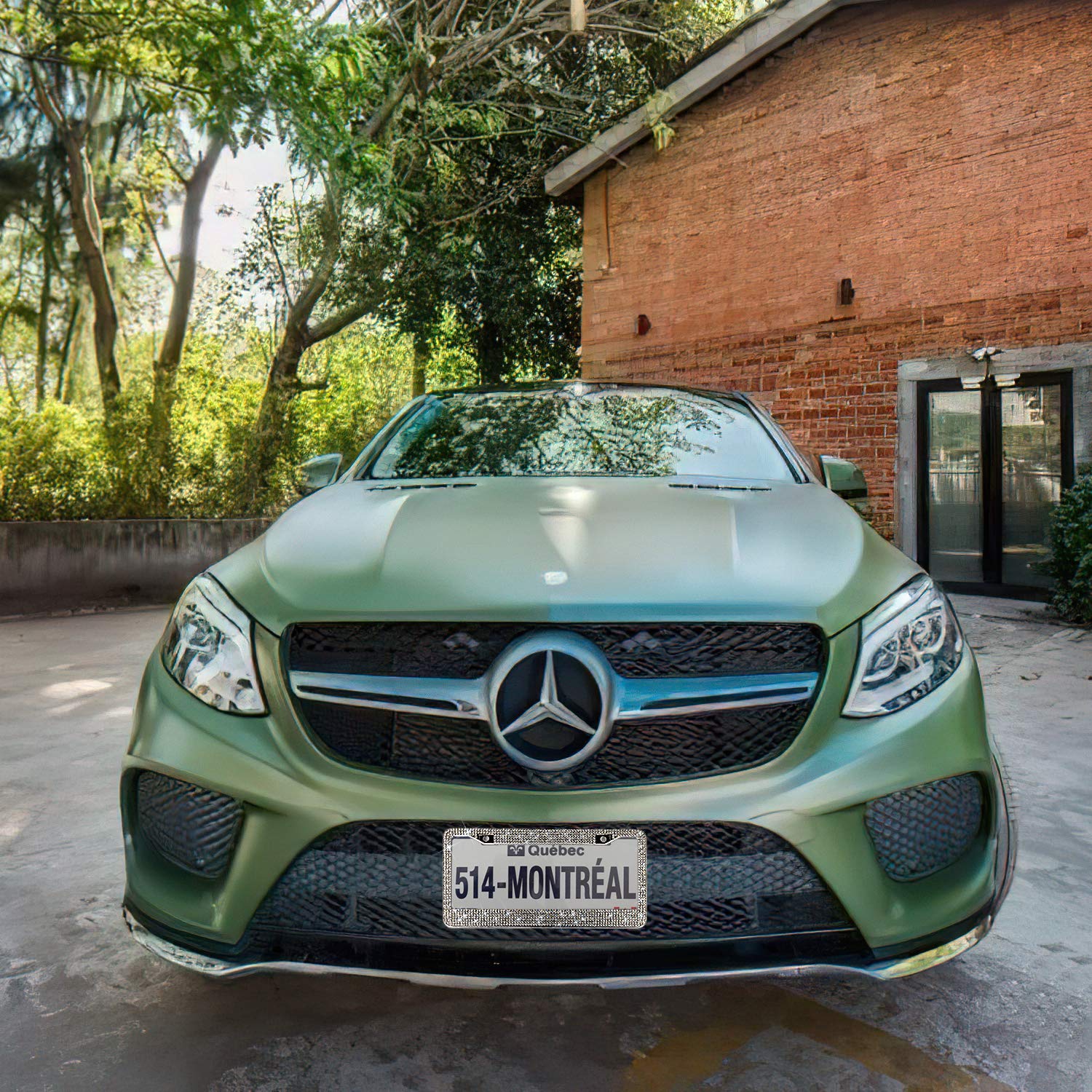 Oklpf Bling License Plate Frame For Women, White Sparkly Stainless Steel License Plate Frames| Over 1200 Pcs 14 Facets Bedazzled