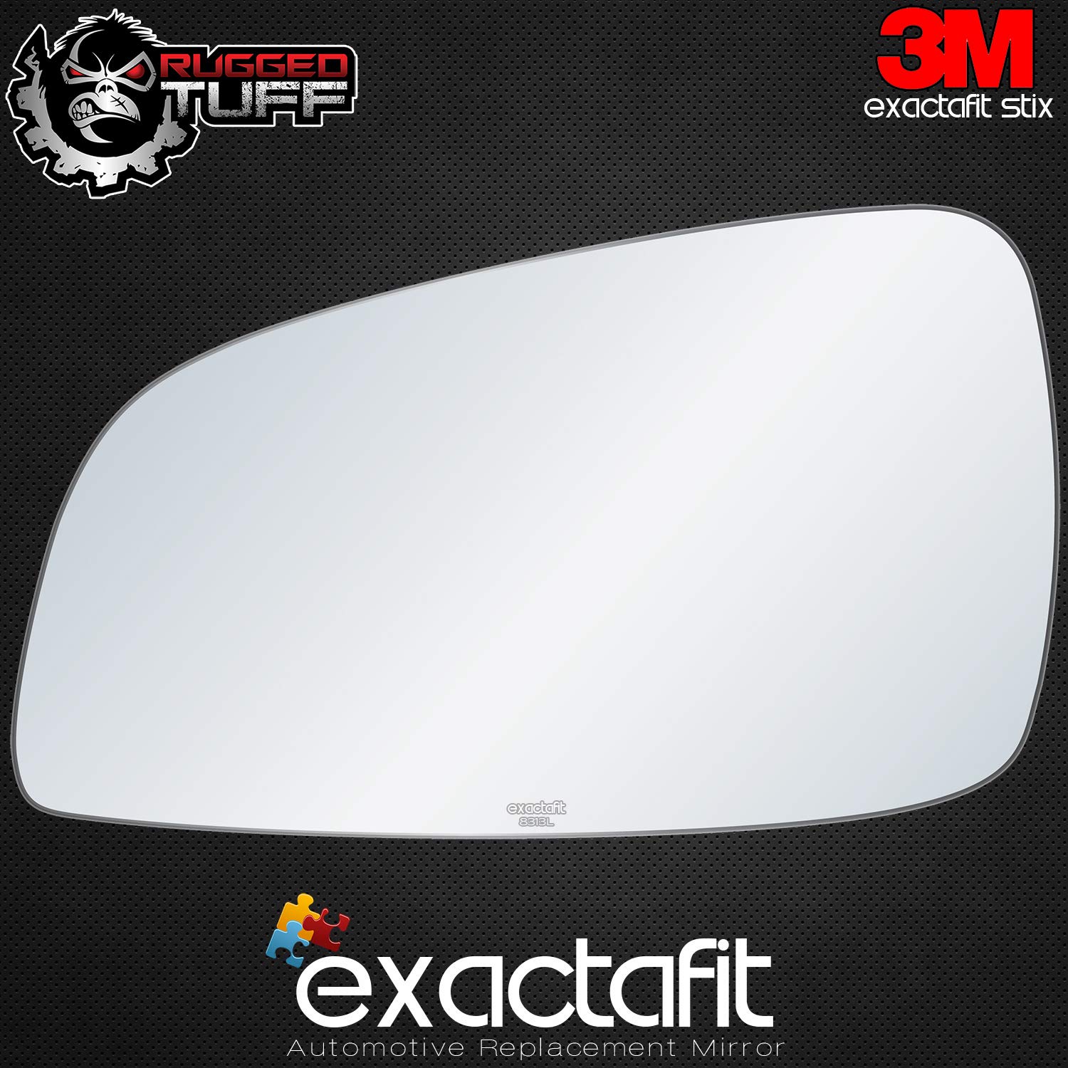 Exactafit 8313L Driver Side Mirror Glass Left Replacement Compatible With 2007-2009 Saturn Aura, 2008-2012 Chevrolet Malibu