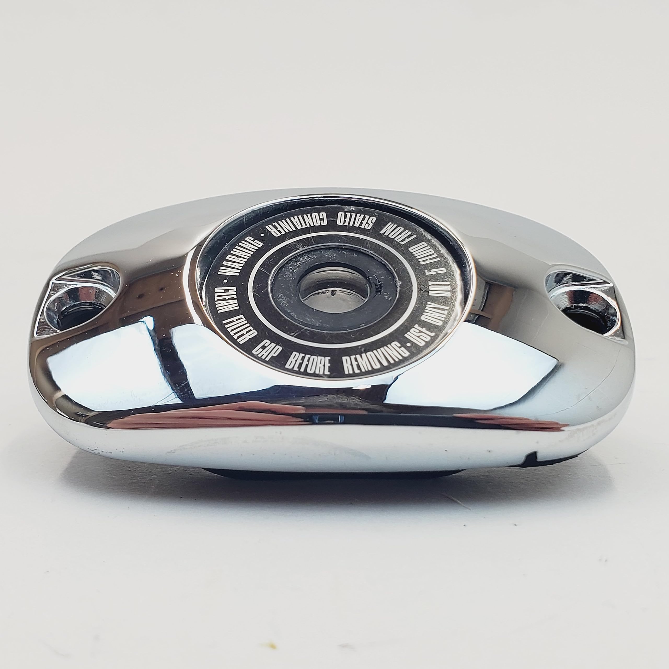 Chrome Rear Brake Master Cylinder Cover Kit w/Gasket, Sight Window & Hardware for 1999-2004 Harley Electra Glide, Road Glide, Ro