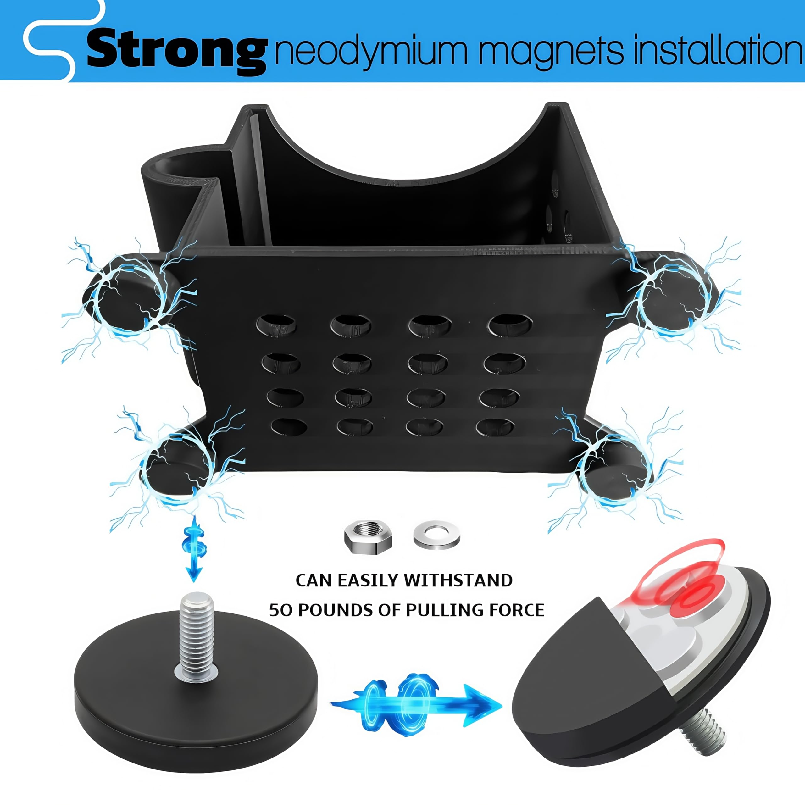 Magnetic Diesel Additive Holder for Hot Shot's Secret 16 Ounce Squeeze Bottle - Secure, No-Drill Installation