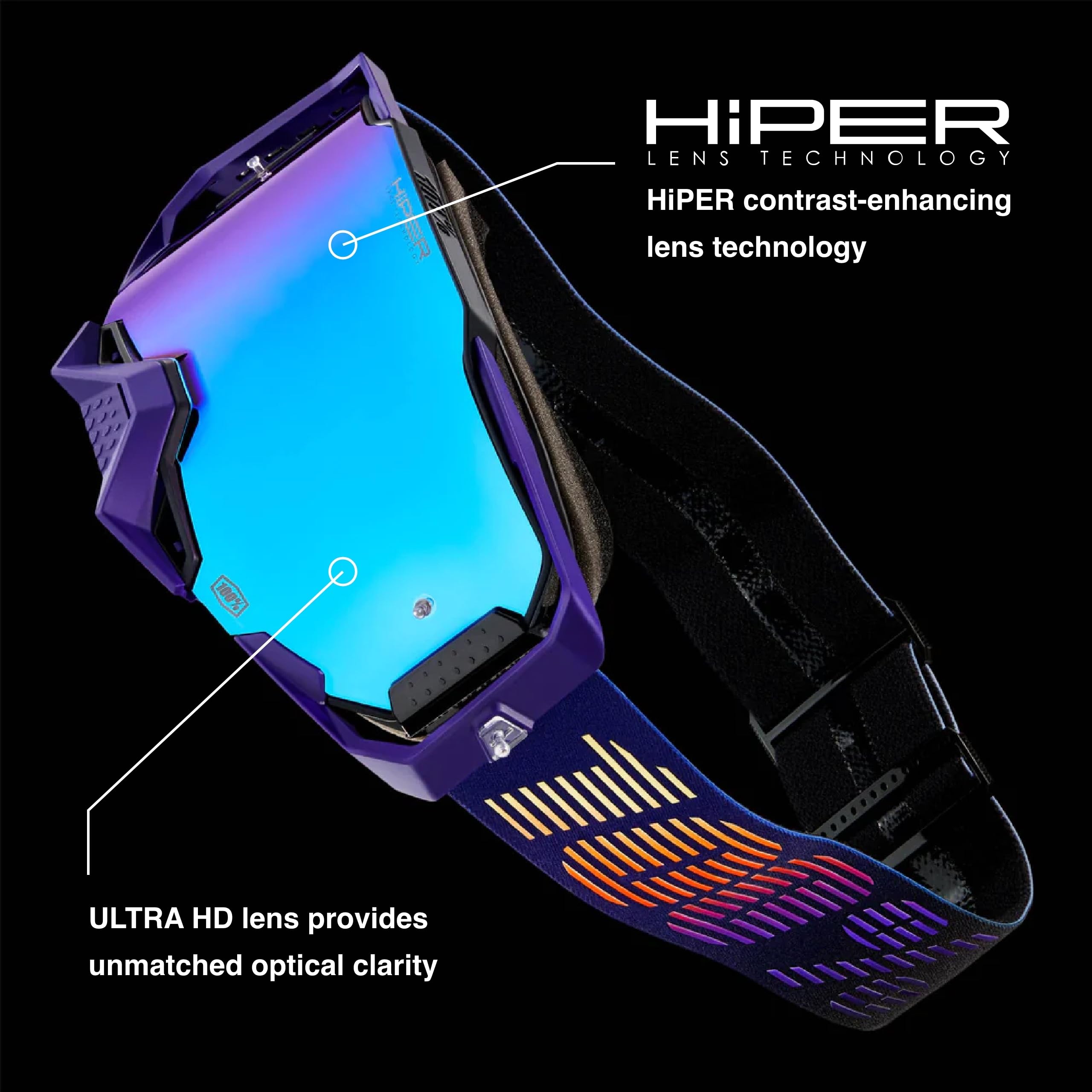 100% Armega Goggles - Eyewear For Dirt Bikes, Motocross, Motorcycle, & Bike Sports - Durable Mountain Biking Goggles - Silver, H