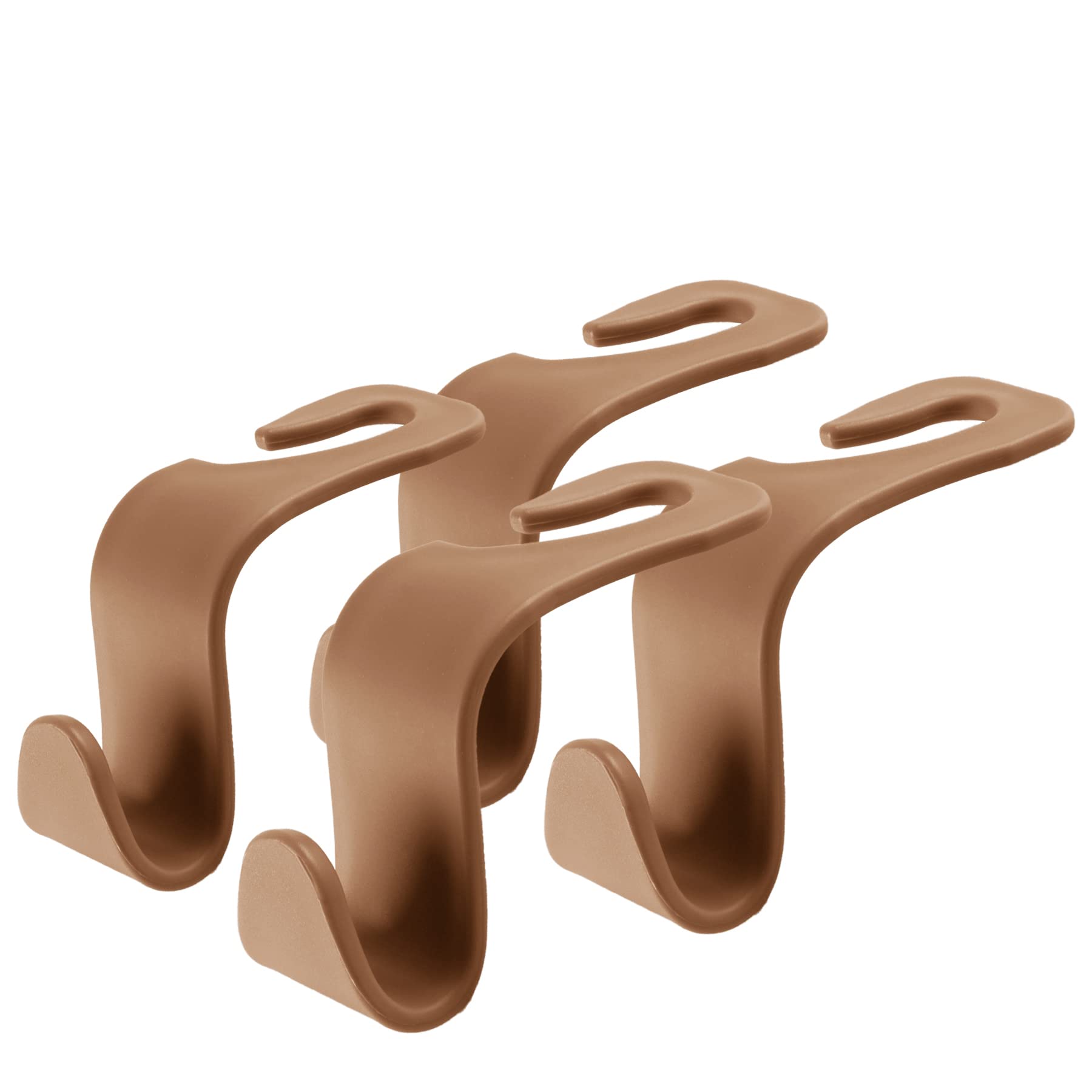 Livtee Car Seat Headrest Hook, Auto Seat Hook Hangers Organizer Interior Accessories For Purse Coats Umbrellas Grocery Bags Handbag, 4-Pack - Blown