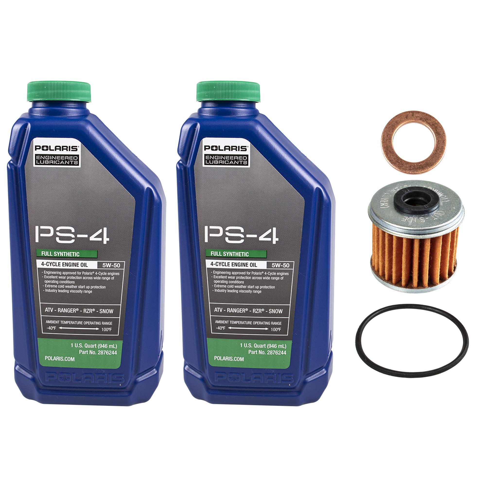 Polaris 2 Quarts Oil Change Kit Full Synthetic Ps-4 For 2016 Ranger Etx