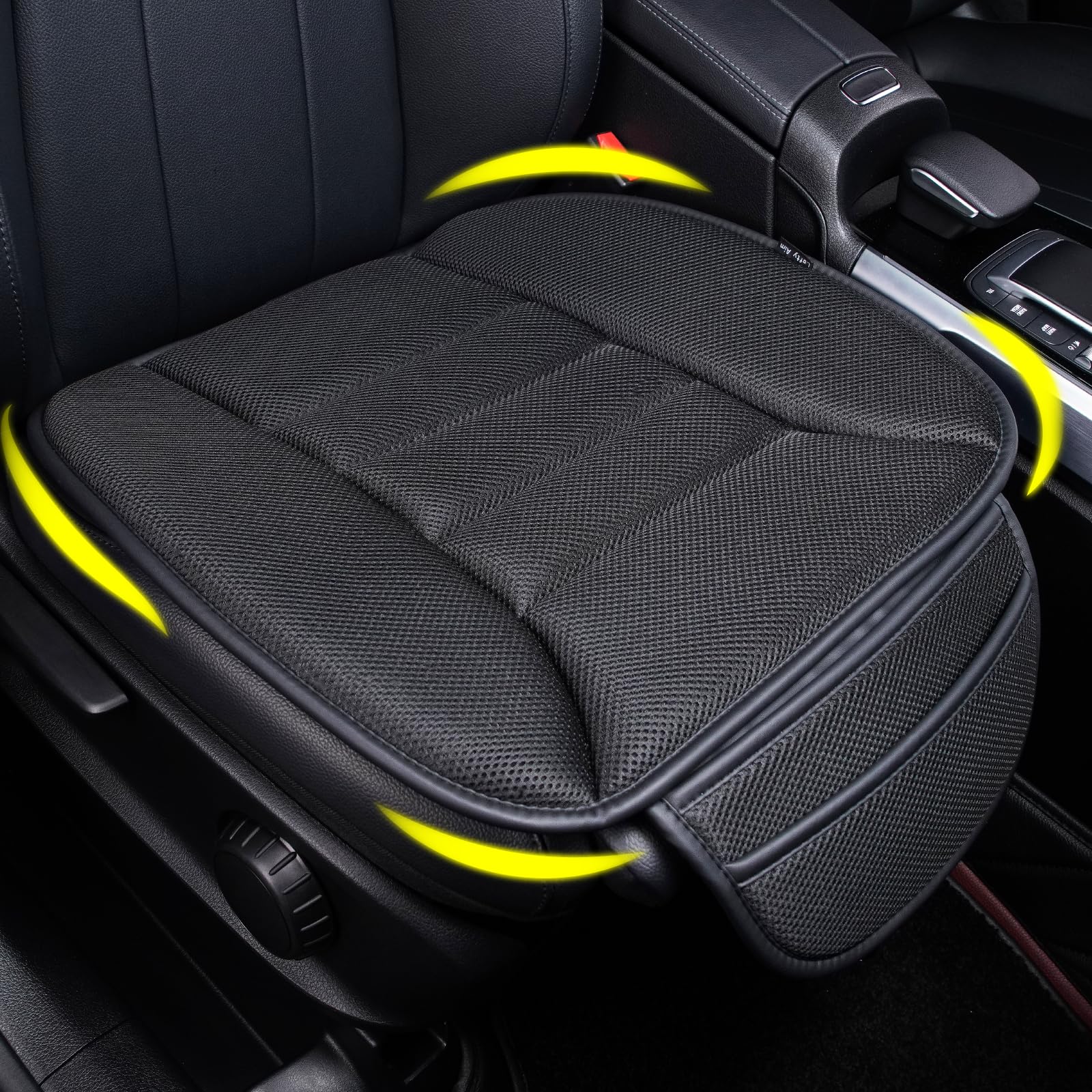 Lofty Aim Premium Car Seat Cushion, Driver Cushion With Comfort Memory Foam & Non-Slip Rubber Bottom, Car Seat Pad Works With 95