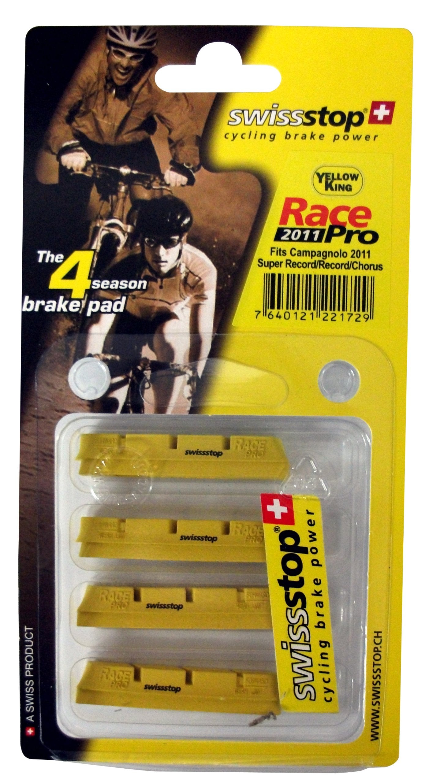 Swissstop Race Pro Yellow King Replacement Pads For Campag (Set Of 4)