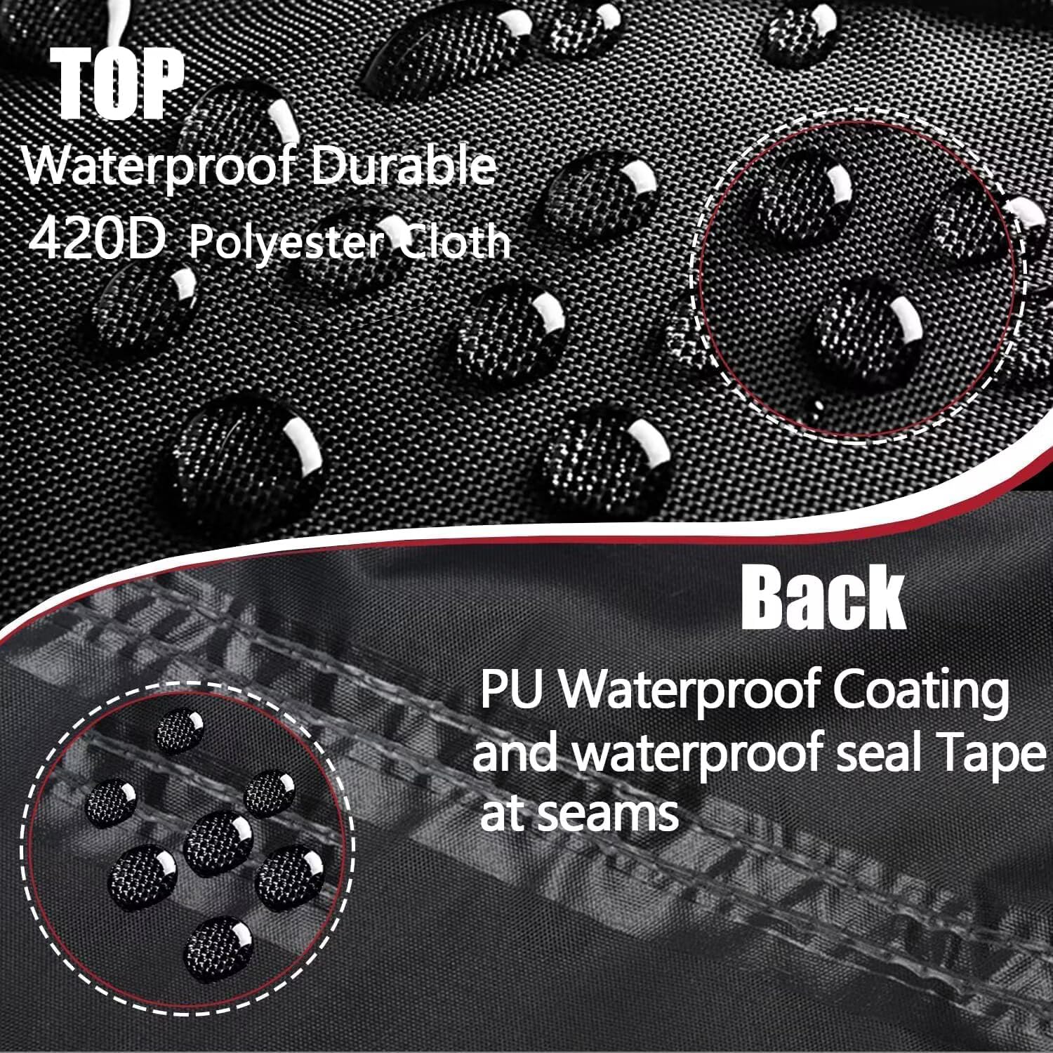 Motorcycle Covers Waterproof Outdoor Heavy Duty All Weather Protection Bike Cover With 7 Reflective Strip,Lock Holes,Air Vents,3