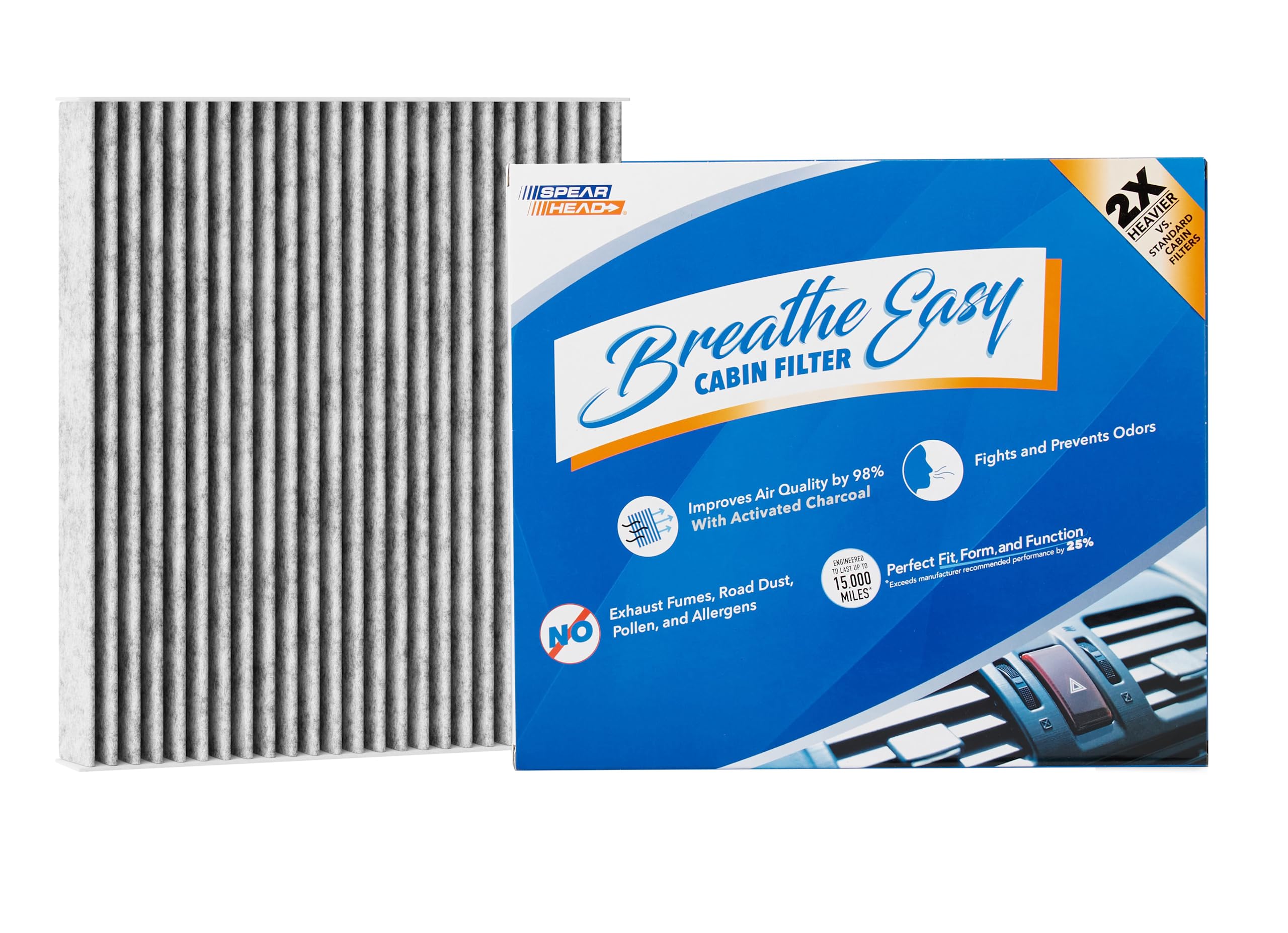 Spearhead Odor Defense Breathe Easy Ac & Heater Cabin Filter | Fits 2017-19 Ioniq, 2017-22 Niro, 2019-22 Niro Ev Like Oem | Up T