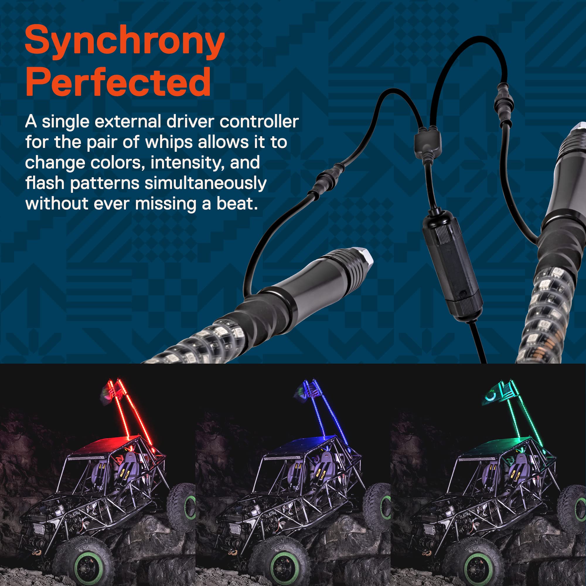 True Mods 2Pc 1Ft Spiral Rgb Led Whip Light For Utv Atv [Rf Wireless Remote] Waterproof Led Lighted Whip Cb Antenna Pole Stick F