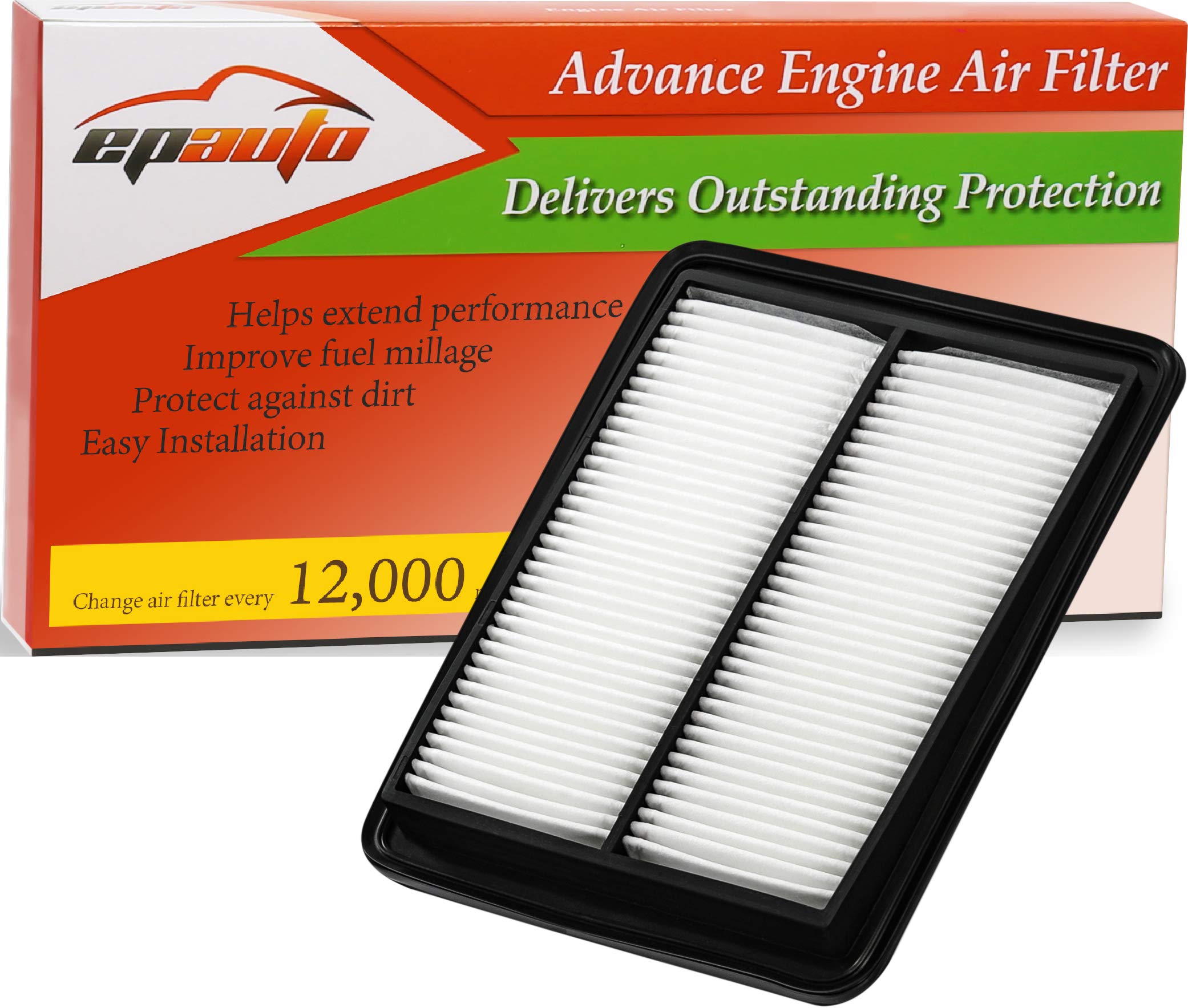 Epauto Gp858 (Ca11858) Replacement For Nissan Rigid Panel Air Filter For Rogue (2014-2020), Rogue Sport (2017-2021), Qashqai (2017-2021)
