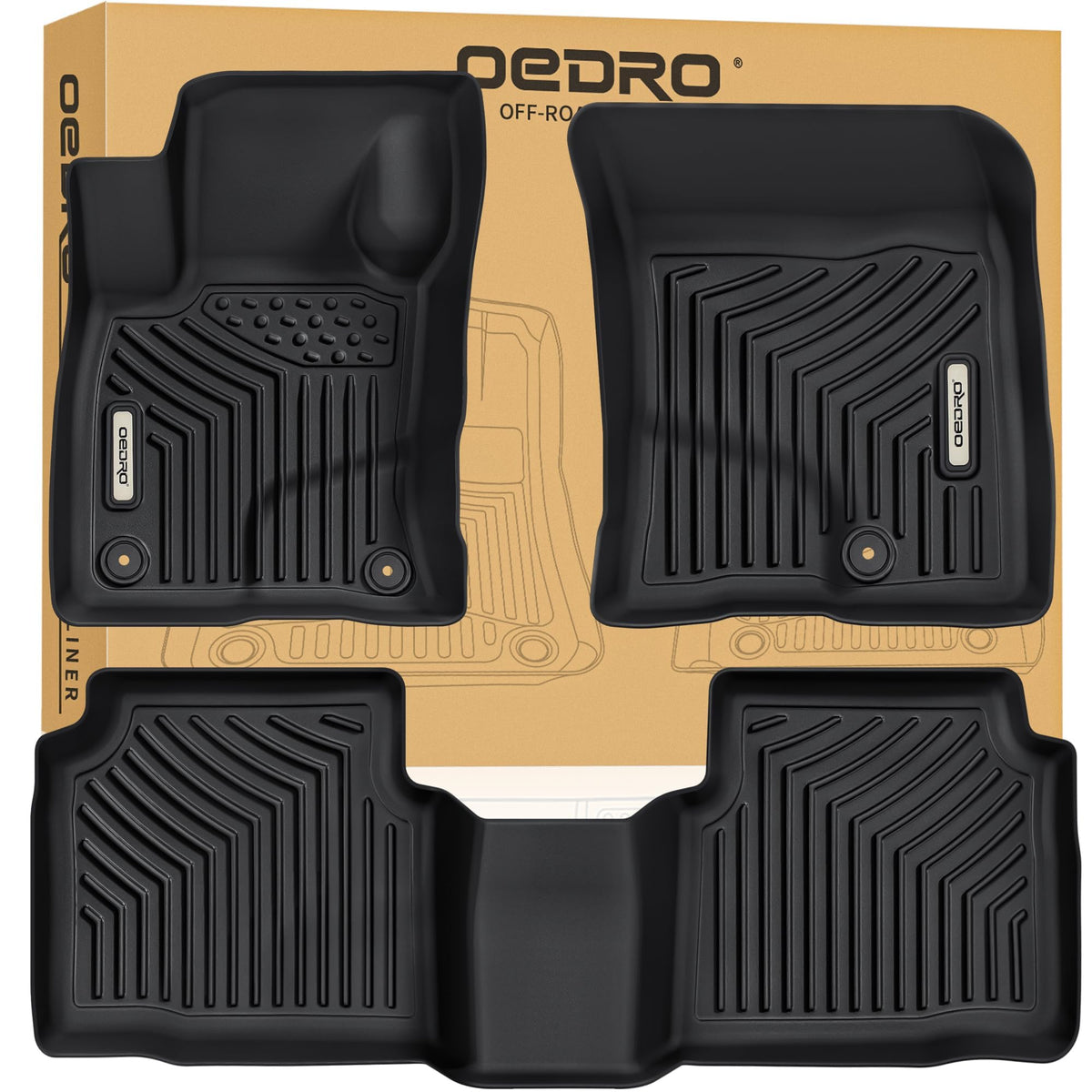 Oedro Floor Mats Compatible With 2020-2024 2025 Ford Escape (Not Fit Hybrid Models), Custom Fit 1St & 2Nd Row Floor Liners Set,