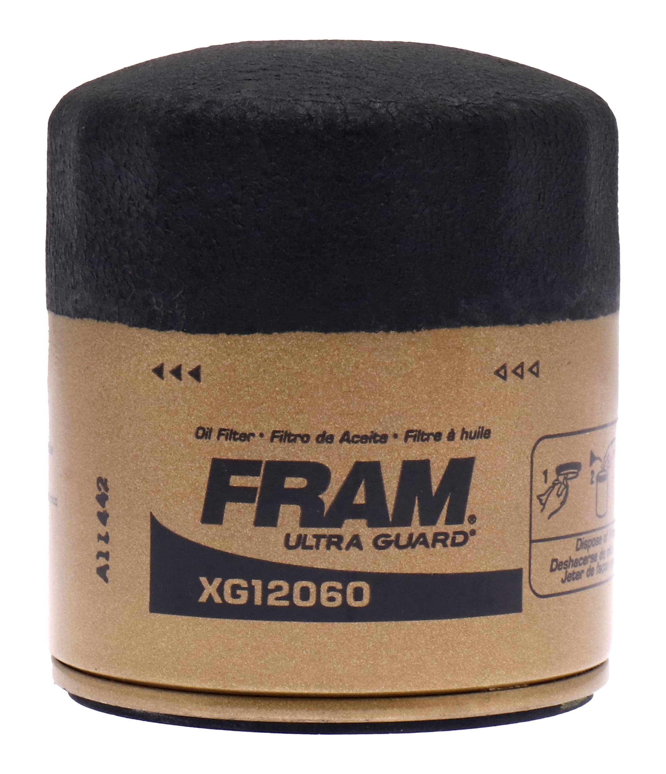 FRAM Ultra Synthetic Automotive Replacement Oil Filter, Designed for Synthetic Oil Changes Lasting up to 20k Miles, XG12060 with