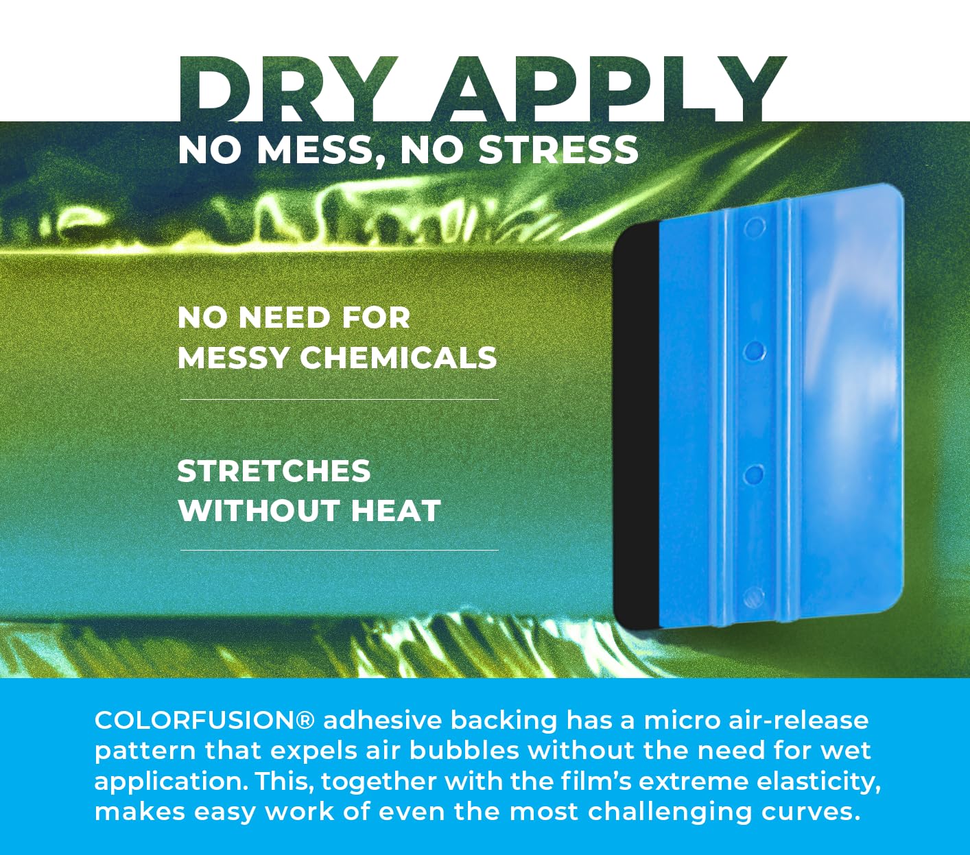 Colorfusion Ppf By Vvivid, Gloss Early Spring Green Dry Apply Ppf Vinyl Car Wrap Roll 1Ft X 5Ft