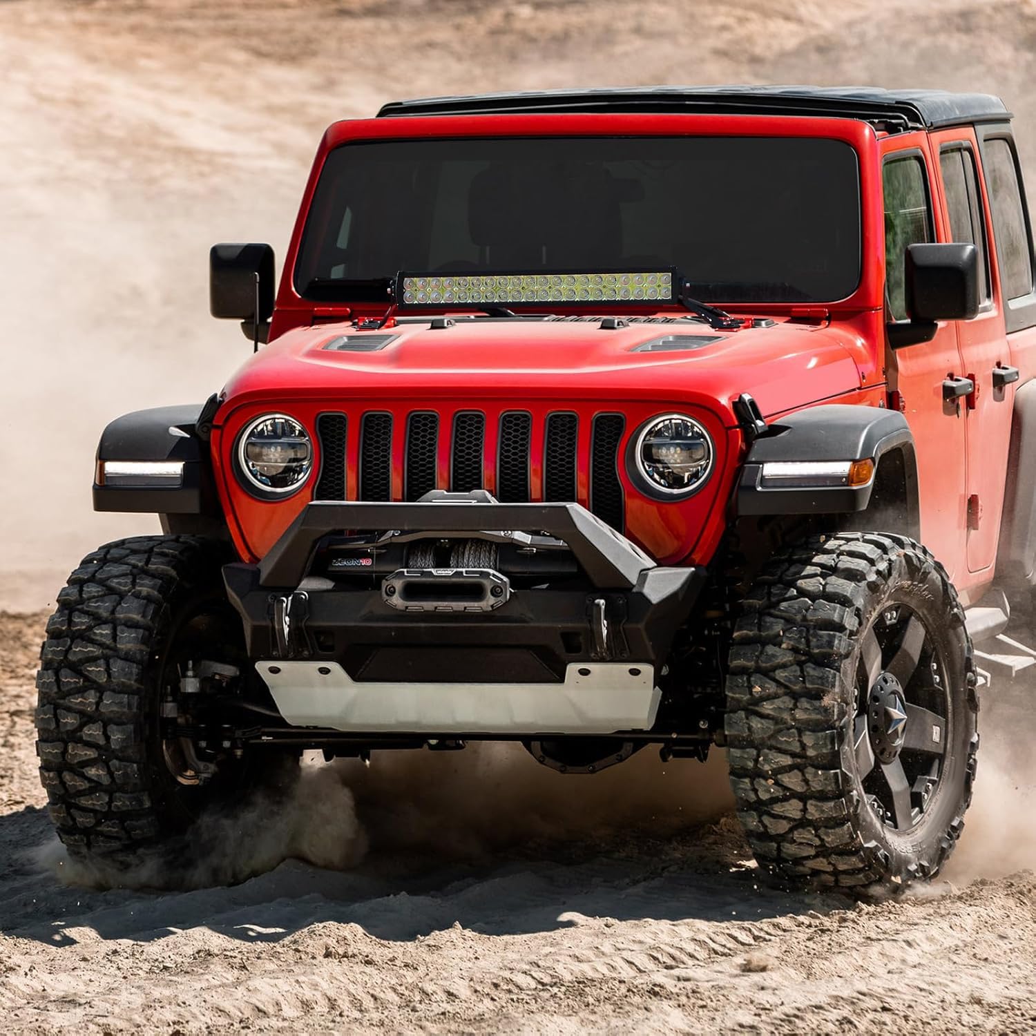 Yitamotor Hood Mounting Brackets For 22 Inch Led Light Bar Compatible With 2007-2018 Jeep Wrangler Jk 2/4 Doors Offroad Spot Flo