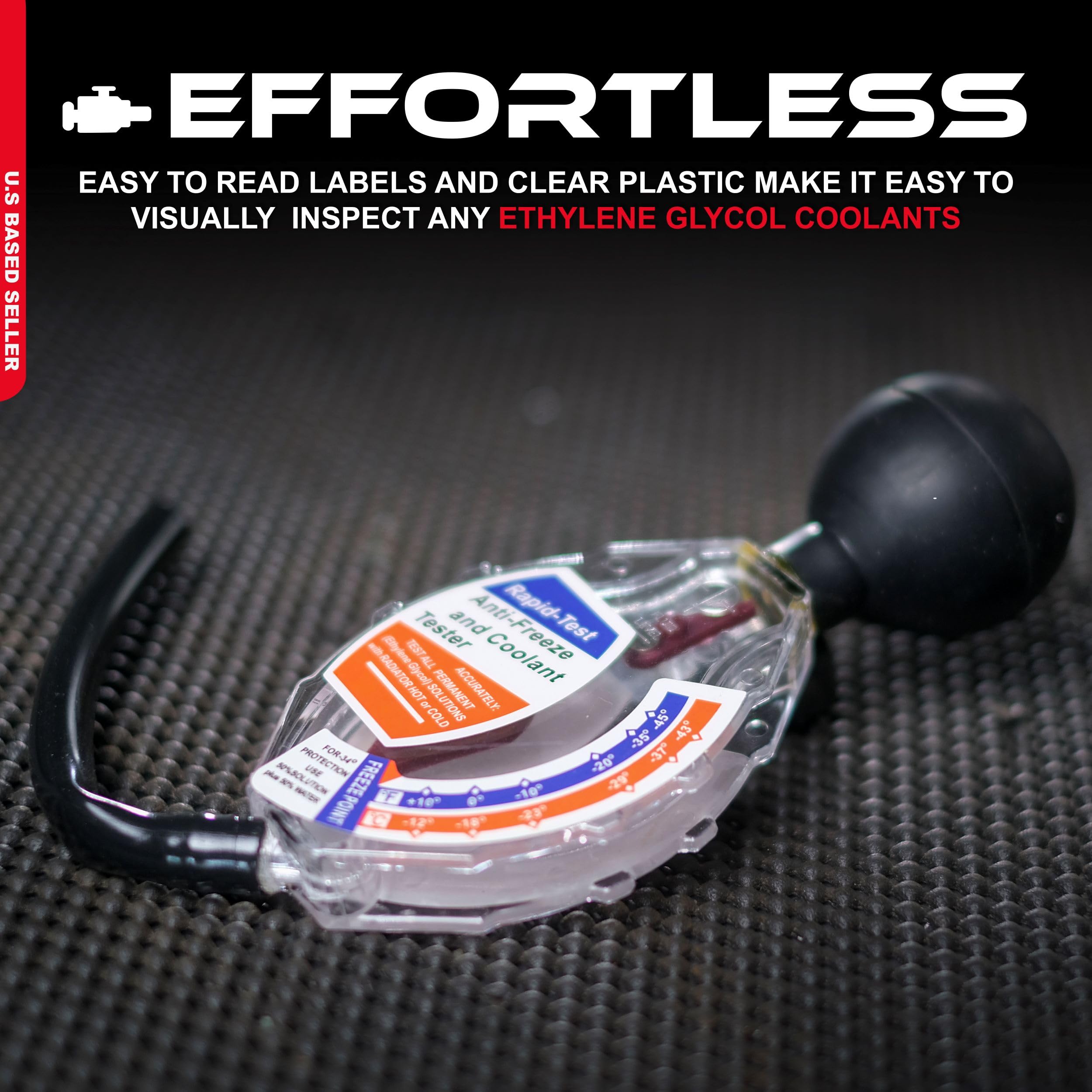 ABN Deluxe Antifreeze Tester Hydrometer – 10 Automotive Coolant Tester for Ethylene Glycol – Essential Cooling System Tool