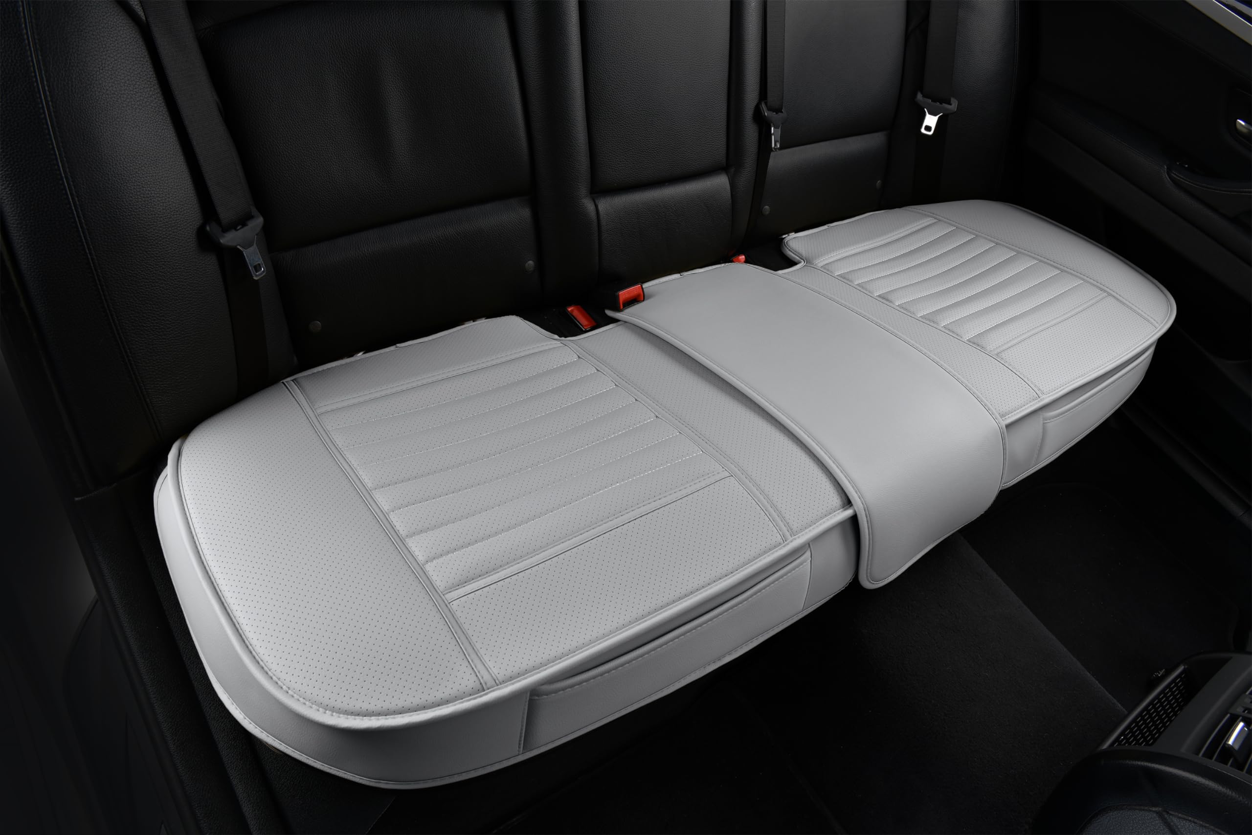 Sunny Color Back Seat Covers, Rear Seat Cushions, Auto Bench Protector With Breathable Pu Leather And Non-Slip Bottom Universal