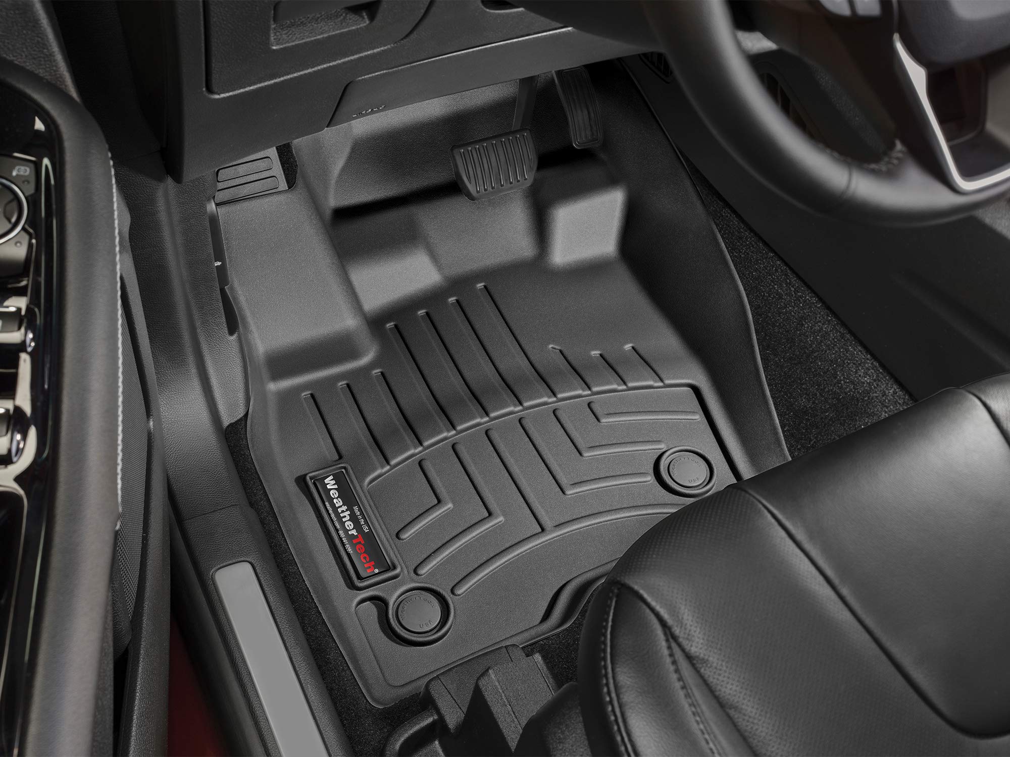 WeatherTech Custom Fit FloorLiners for Lincoln MKX, Nautilus - 1st Row (448451), Black