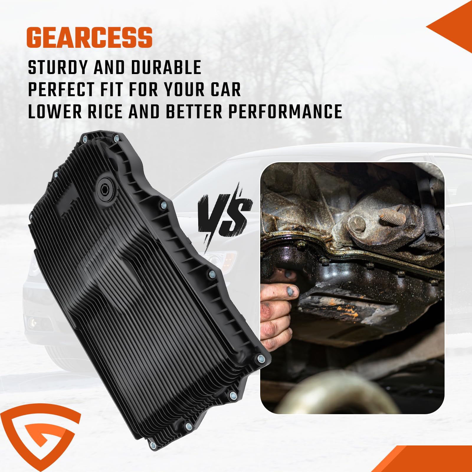 GEARCESS Transmission Oil Pan with Gasket Drain Plug Fit for Ram 1500 2500 3500 & Fit for Jeep Grand Cherokee & Fit for Dodge Ch