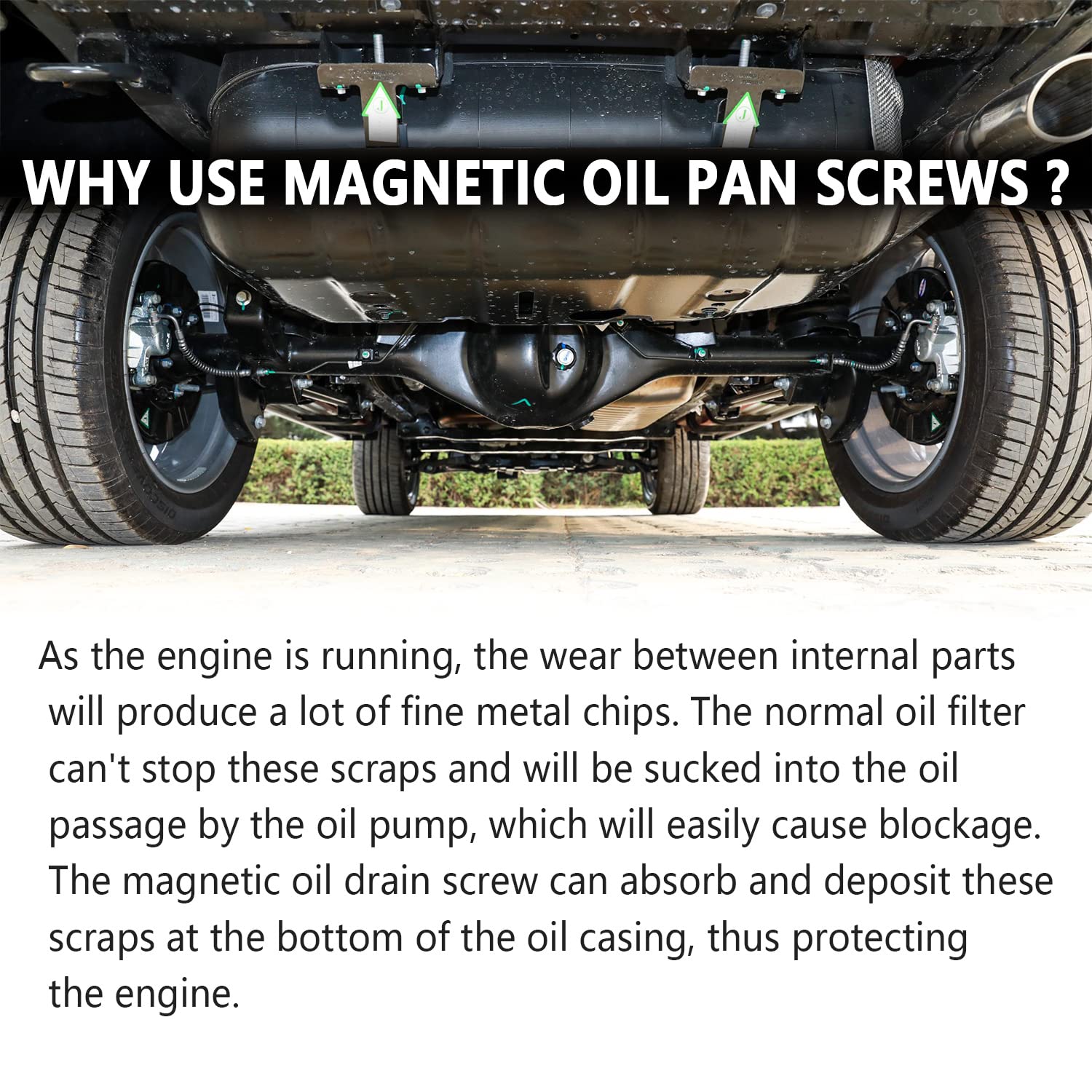 M14 x1.5 Magnetic Oil Drain Plug with Oil Drain Plug Gaskets Car Parts Kit Compatible with Most Ford,GM,Hyundai,KIA and Accord,C