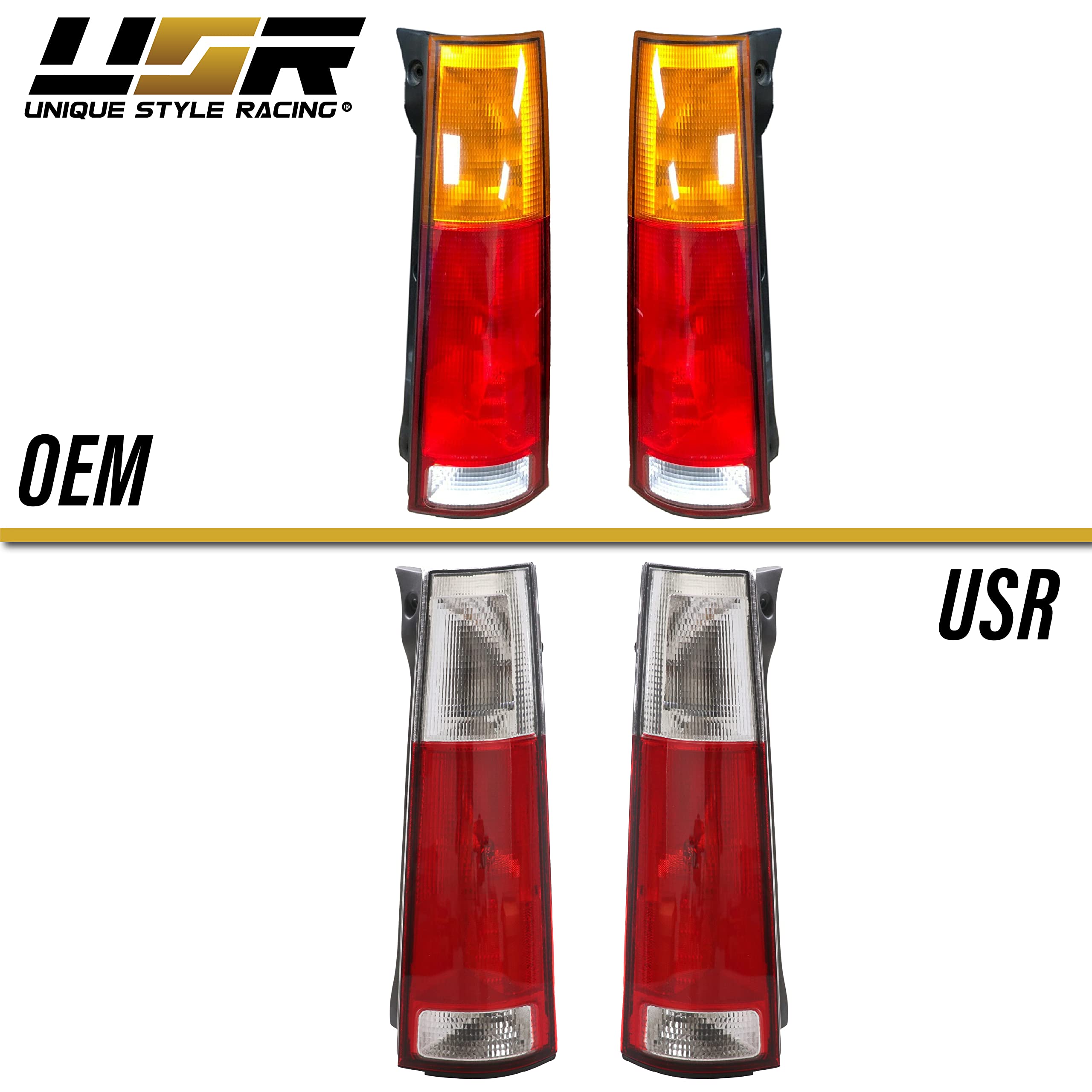 Usr Depo 97-01 Crv Tail Lights - Jdm Style Red/Clear Lens Rear Tail Lamps Set (Left + Right) Compatible With First Gen 1997-2001