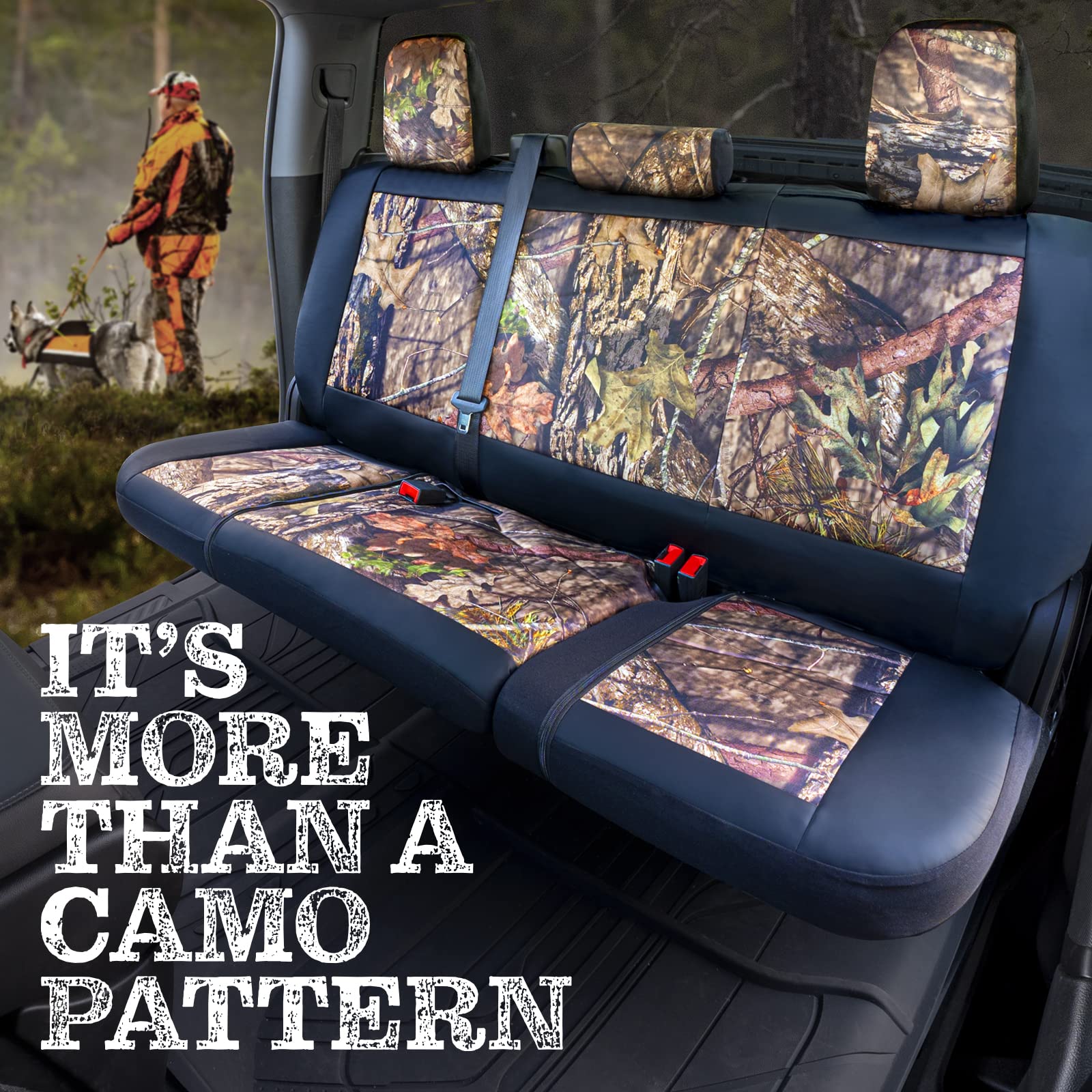 Lpi Truck Mossy Oak Camo Truck Bench Seat Cover Fits All Full-Size Silverado F-150 Ram Sierra Titan Tundra Pickup Trucks; Foldin