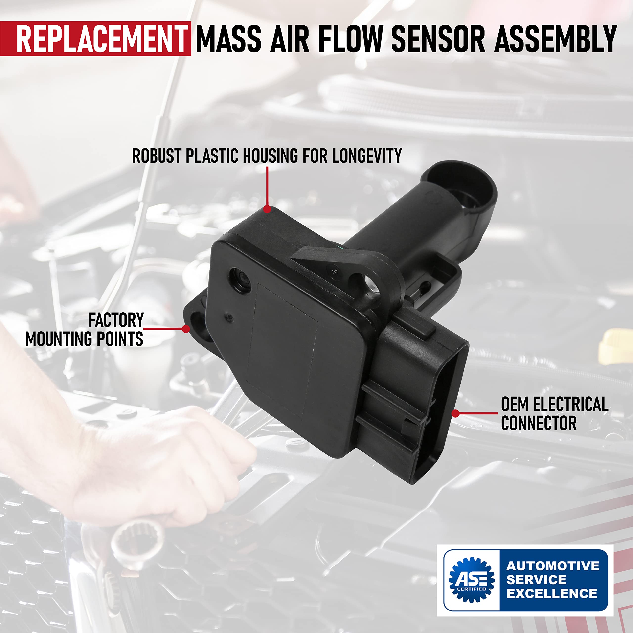 Mass Air Flow Sensor Assembly - Compatible With Lexus, Mazda, Toyota - Avalon, Es300, 4Runner, Tundra, Tacoma Es300, Rx300, 2, 3