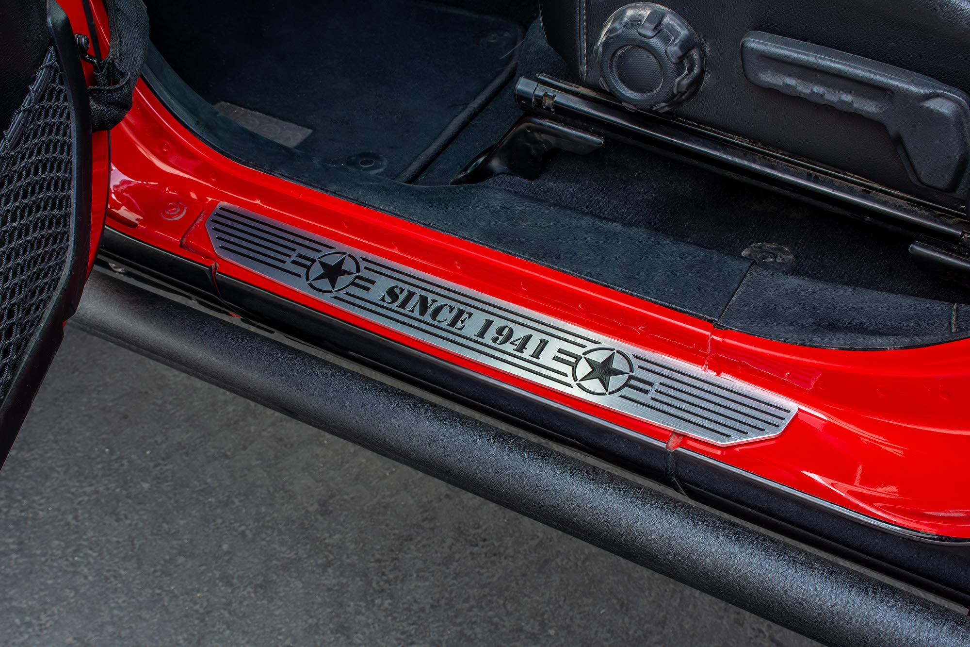 Dv8 Offroad Door Sill Plates For 2018-2025 Wrangler Jl And 2020-2025 Gladiator Jt | Front Pair | Embossed With Since 1941'' | Bi