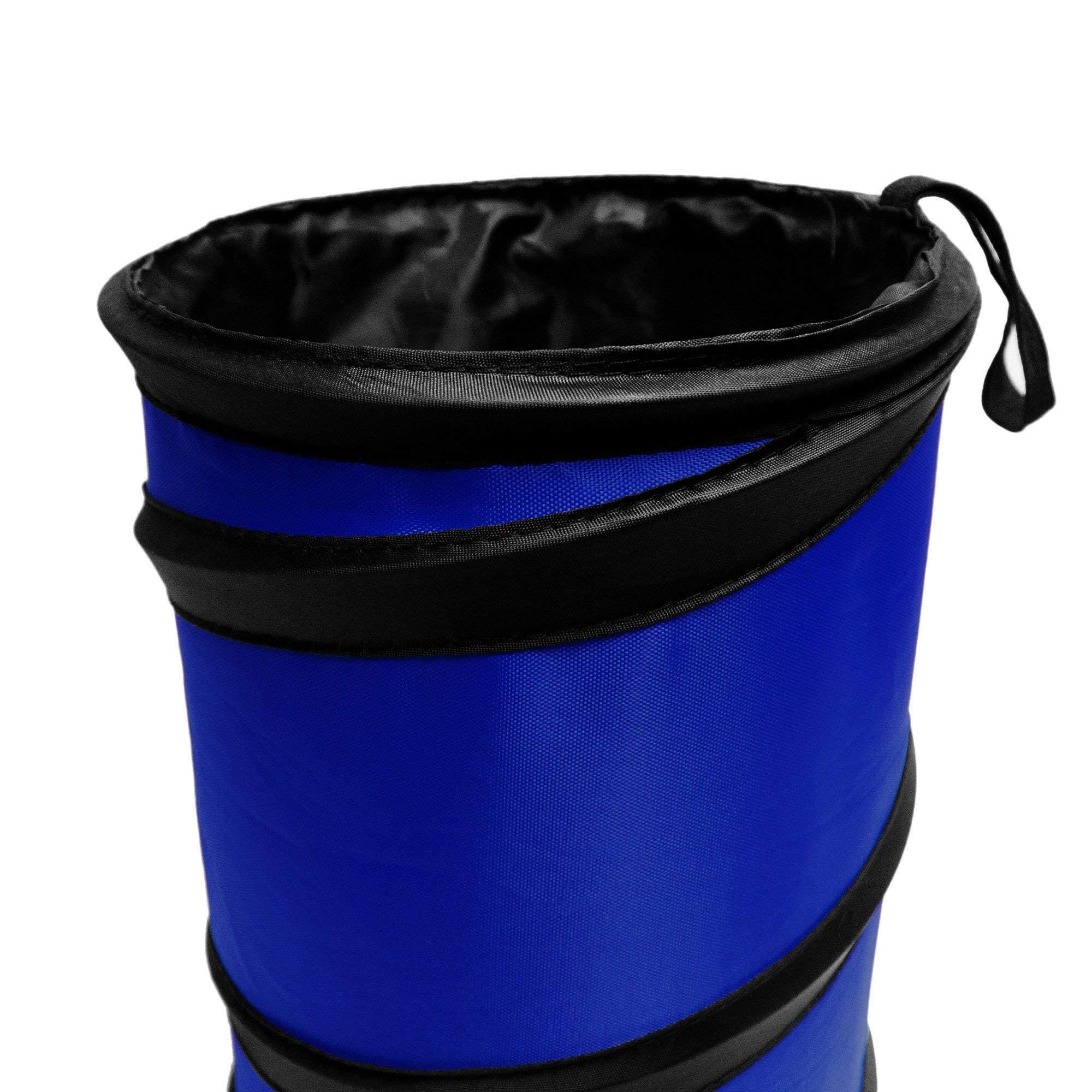 Fh Group Automotive Waterproof Portable Collapsible Small Trash Can Garbage Container Fits Most Cars, Suvs, And Trucks Blue