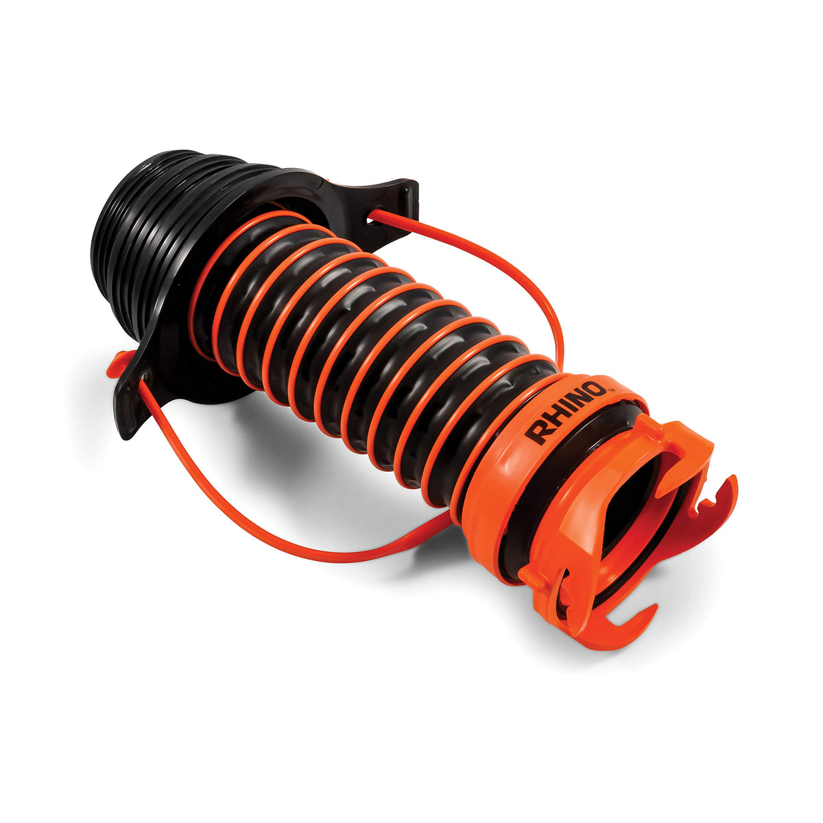 Camco 39319 Flexible 3-In-1 Sewer Hose Seal With Rhinoextreme Hose And Handle- Flexible Fitting Makes Connection To A Sewer Inle