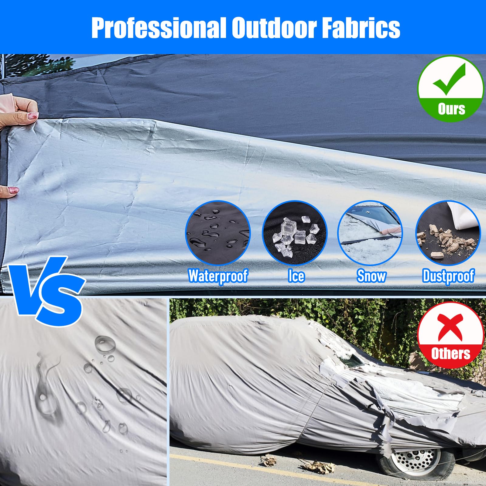 Windshield Cover For Ice And Snow, Car Windshield Snow Cover Winter Ice Sunshade Protector, Universal Fit Suv Auto Car Cover Sno