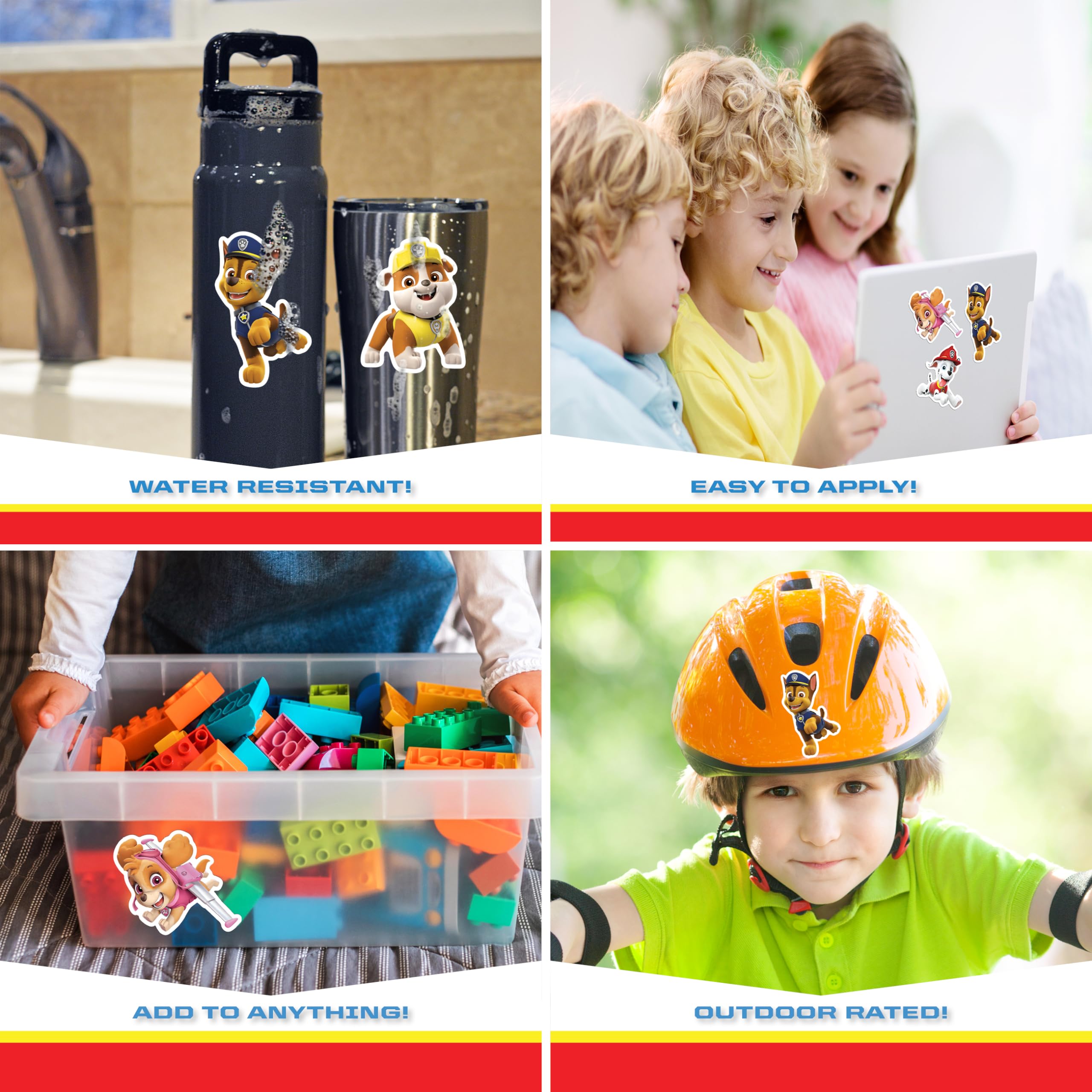 Paw Patrol Decals - Set Of 4 Stickers Chase, Skye, Marshall, Rubble For Kids And Adults - Vinyl Decals For Laptop, Tumbler, Wate