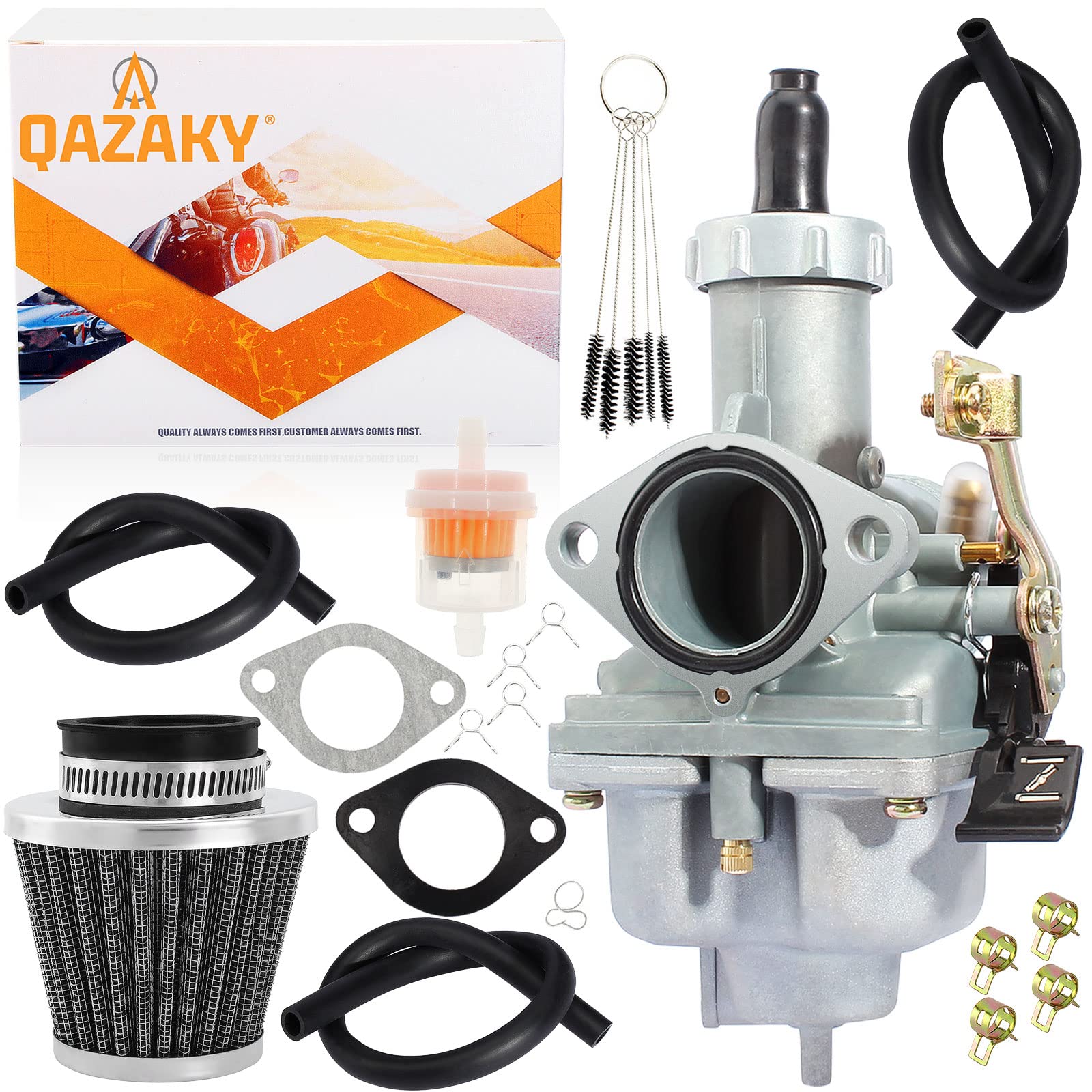 Qazaky Pz27 Carburetor For 125Cc 150Cc 200Cc 250Cc 4-Stroke Engine Cg Atv Go Kart Dirt Bike Quad Taotao Zongshen Lifan Sunl Buya