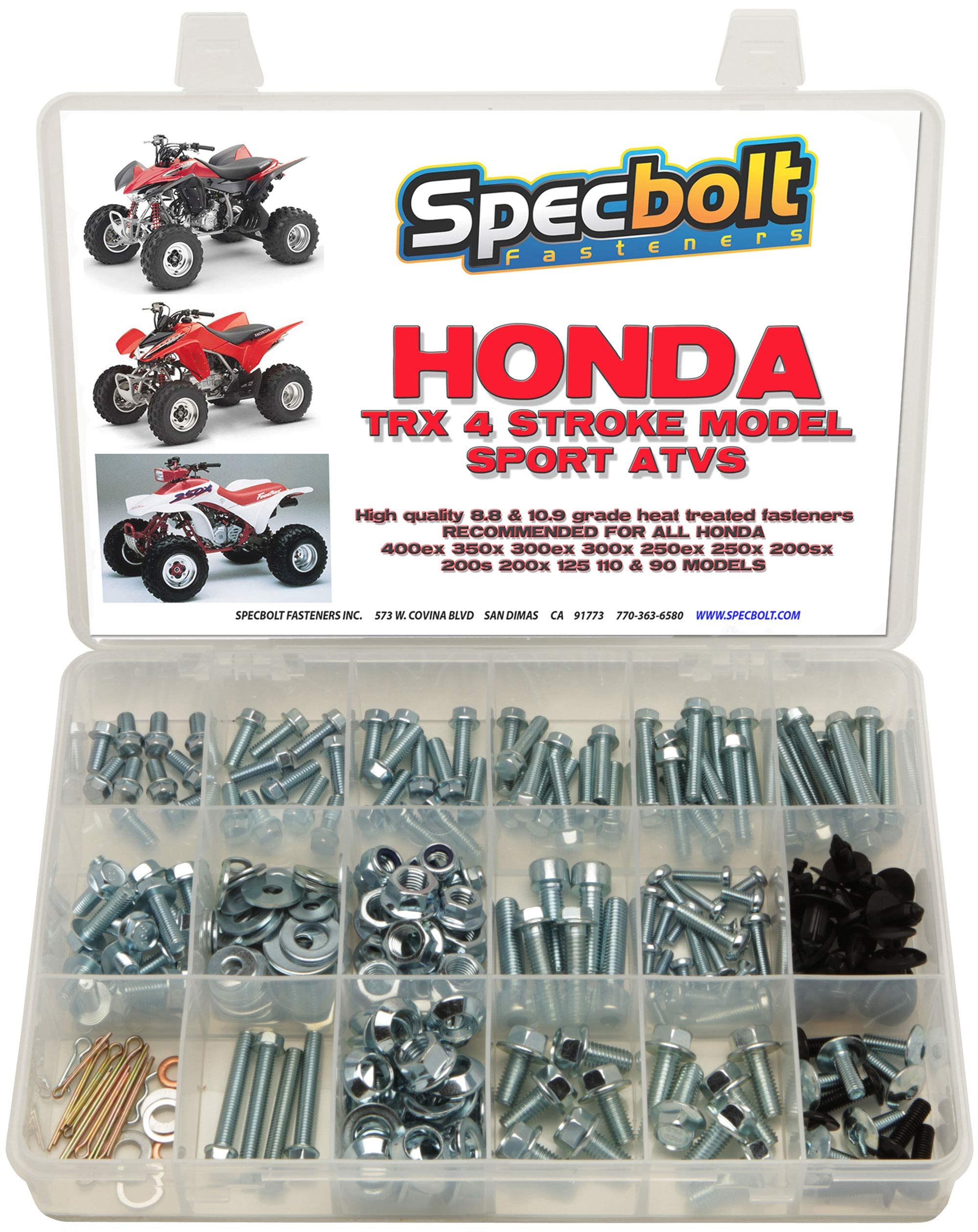 Specbolt Fasteners 250Pc Maintenance Restoration Oe Spec Motorcycle Bolt Kit For Honda 400Ex 250Ex Quad Trx400Ex Trx250X Atc Trx