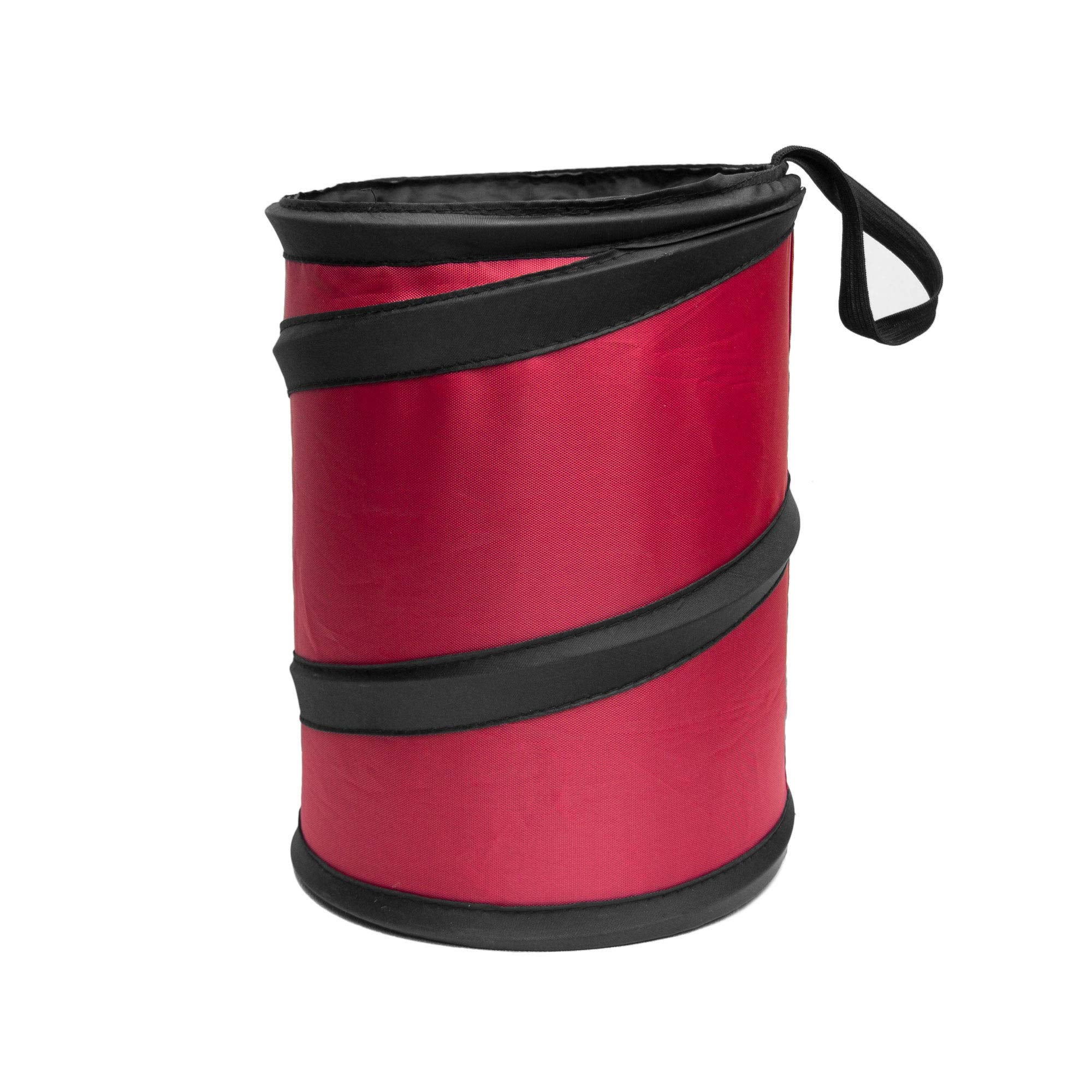Fh Group Automotive Waterproof Portable Collapsible Small Trash Can Garbage Container Fits Most Cars, Suvs, And Trucks Red