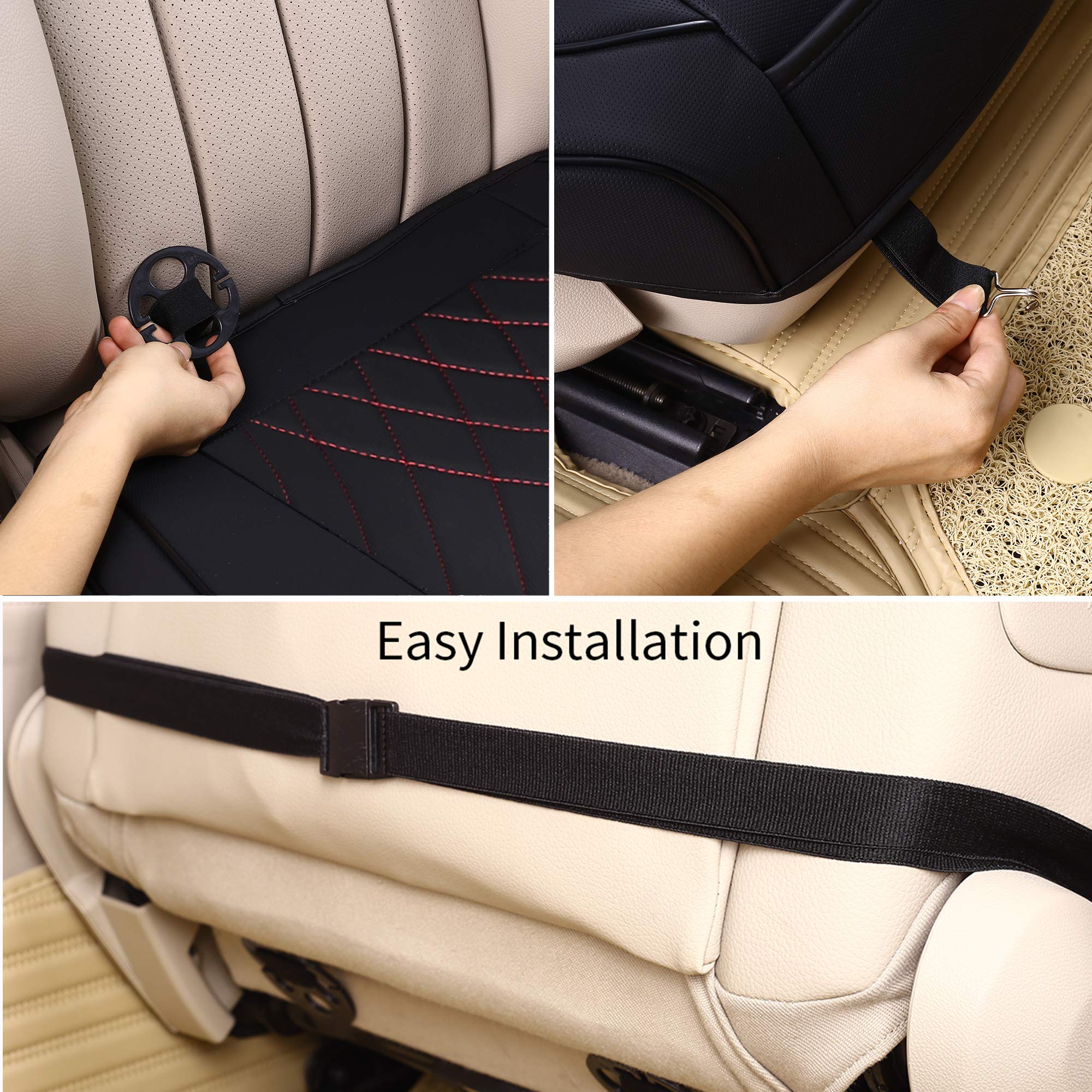 Kingphenix Car Seat Cover: Easy To Install, Fits Most Cars, Vans, Trucks, And Suvs - Black & Red Line