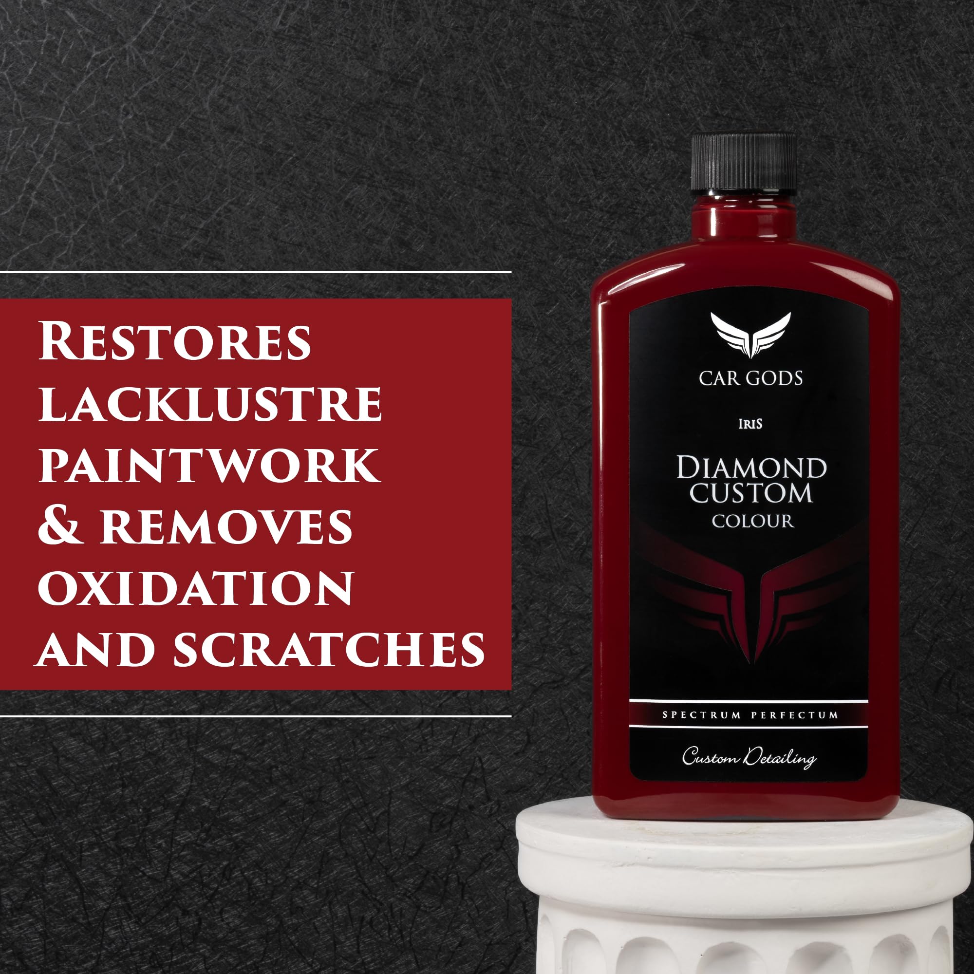 Car Gods 3-in-1 Polish Wax Color Restorer & Scratch Remover, Dark Red, 17 Fl Oz, Model GOD713, Diamond Material