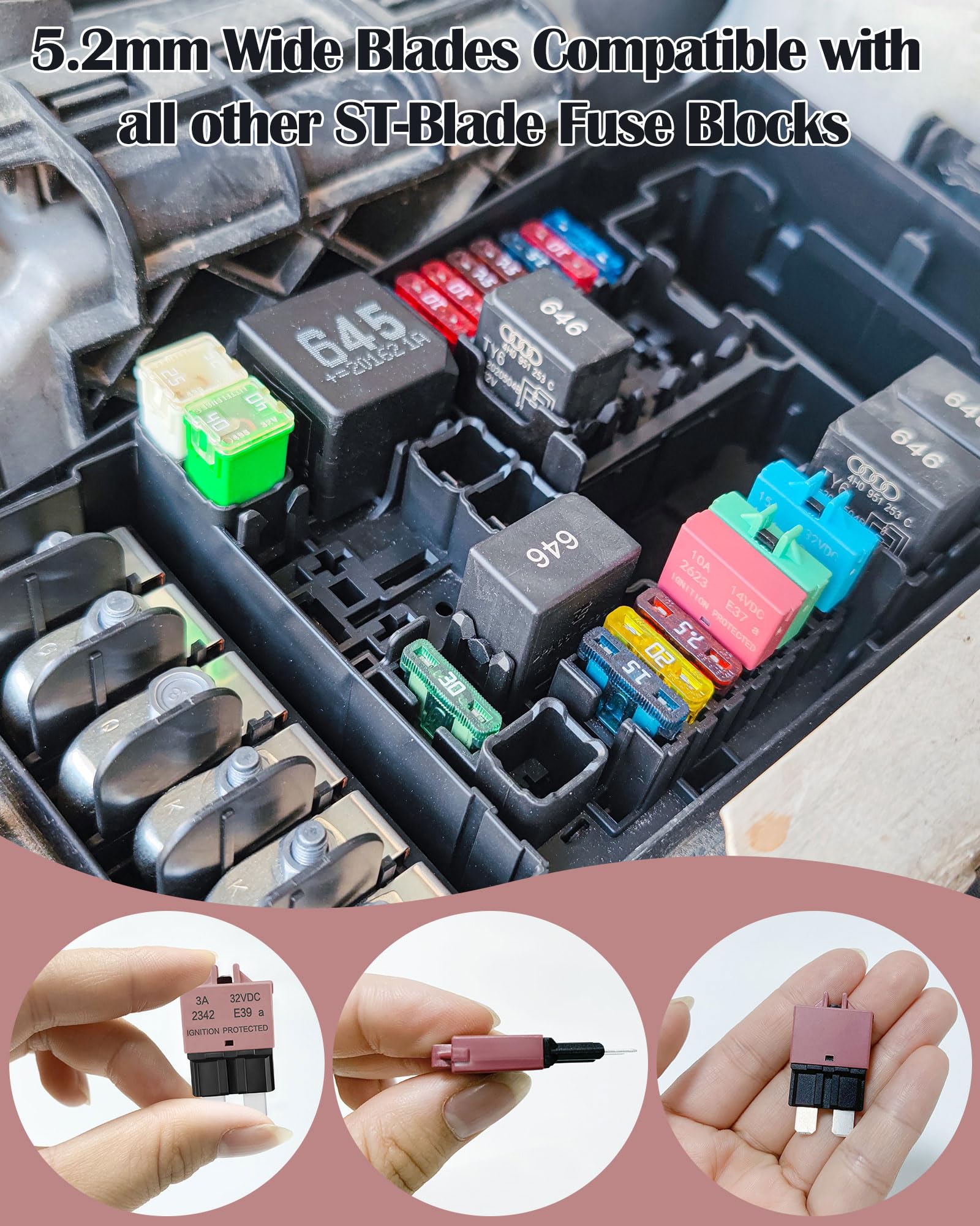 Resettable Standard Blade Fuse 3A Atc Automotive Fuse Ato Manual Reset Fuses Manual-Reset Blade Circuit Breaker For Boat Truck S