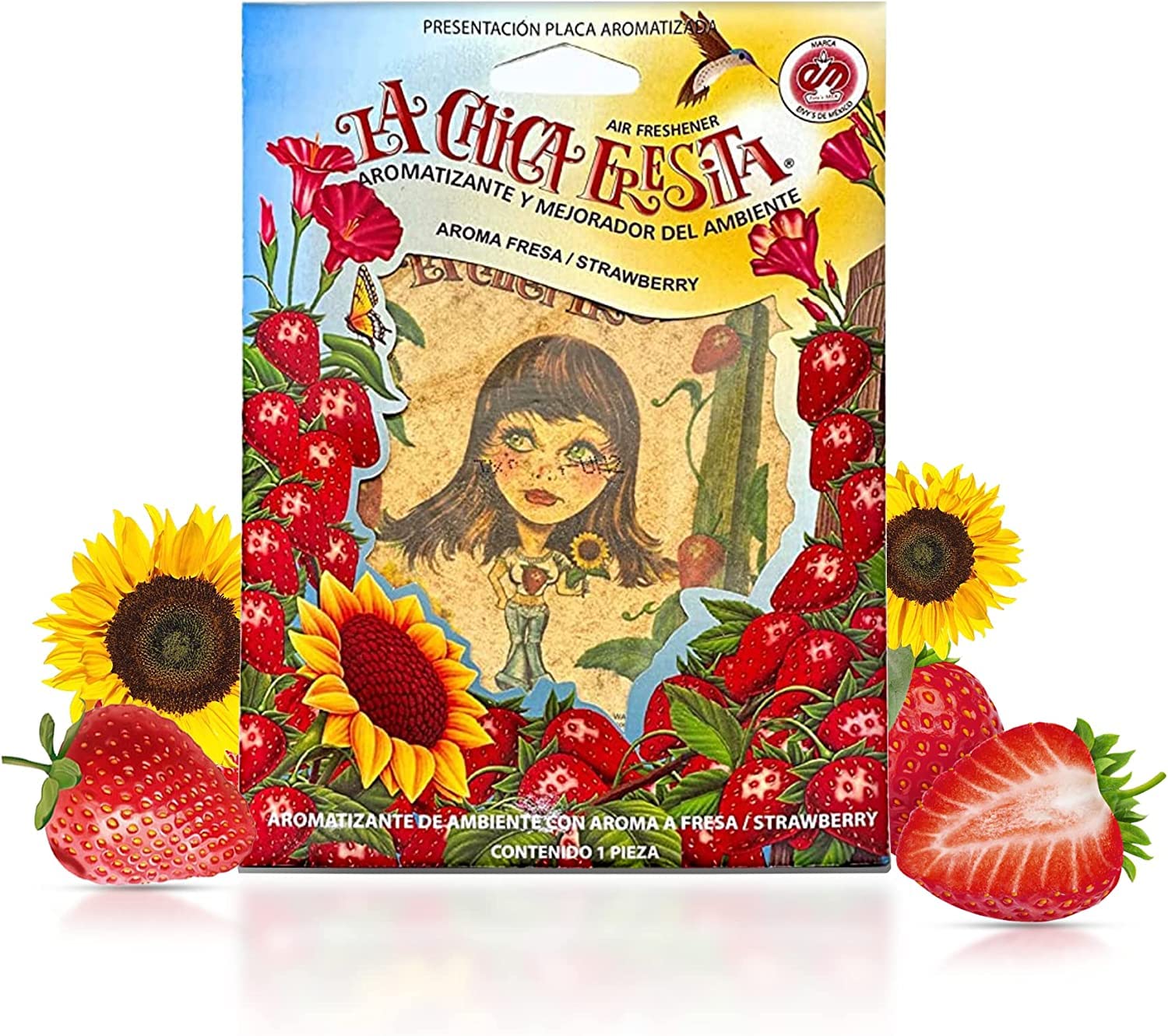 4 Pc Strawberry La Chica Fresita Air Fresheners Aromatizante Fresa