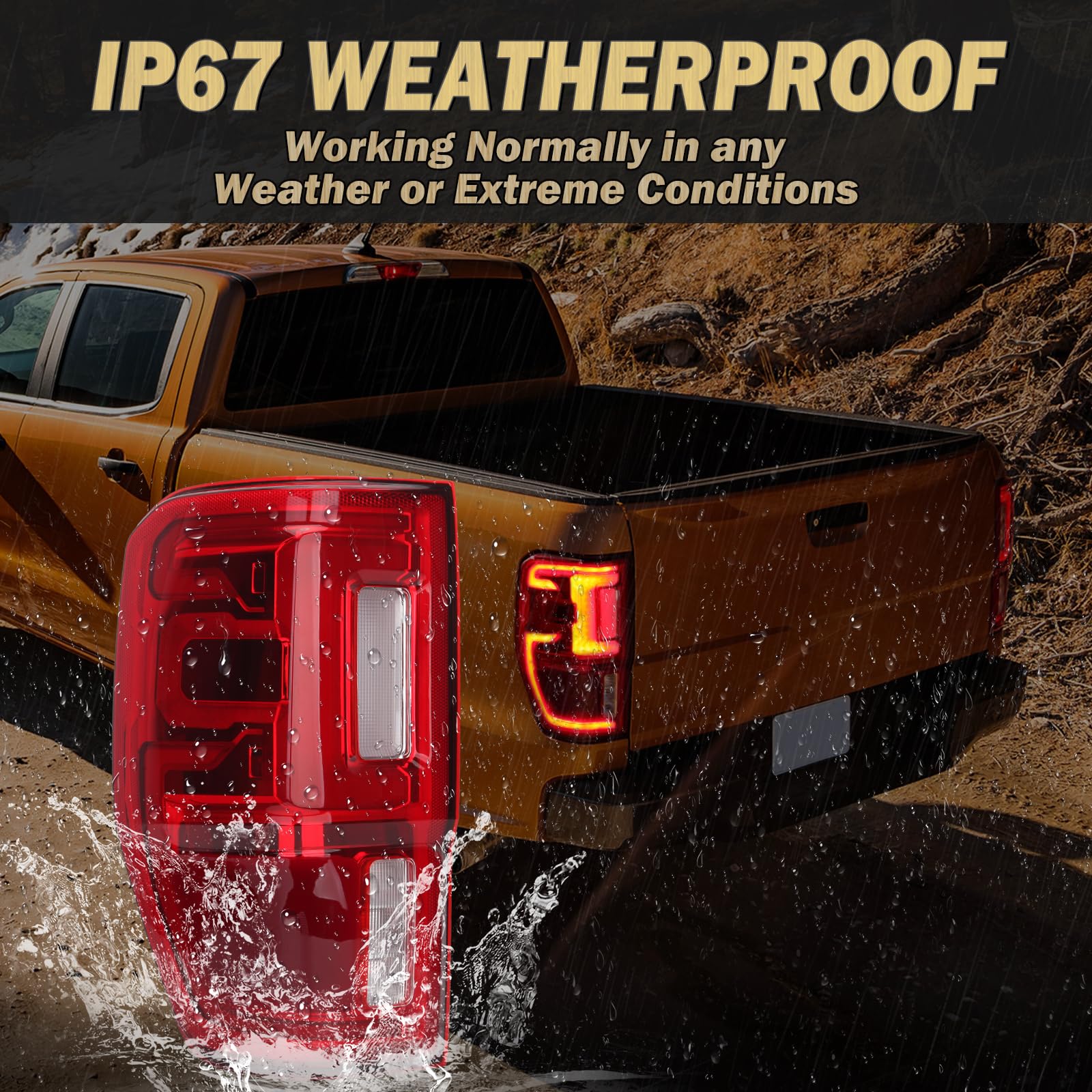 Kapamz Led Tail Lights Compatible With 2019-2023 Ford Ranger With Blind Spots Rear Brake Lamp Left Driver Side Kb3Z-13405-G (Not Applicable For Halogen Type)