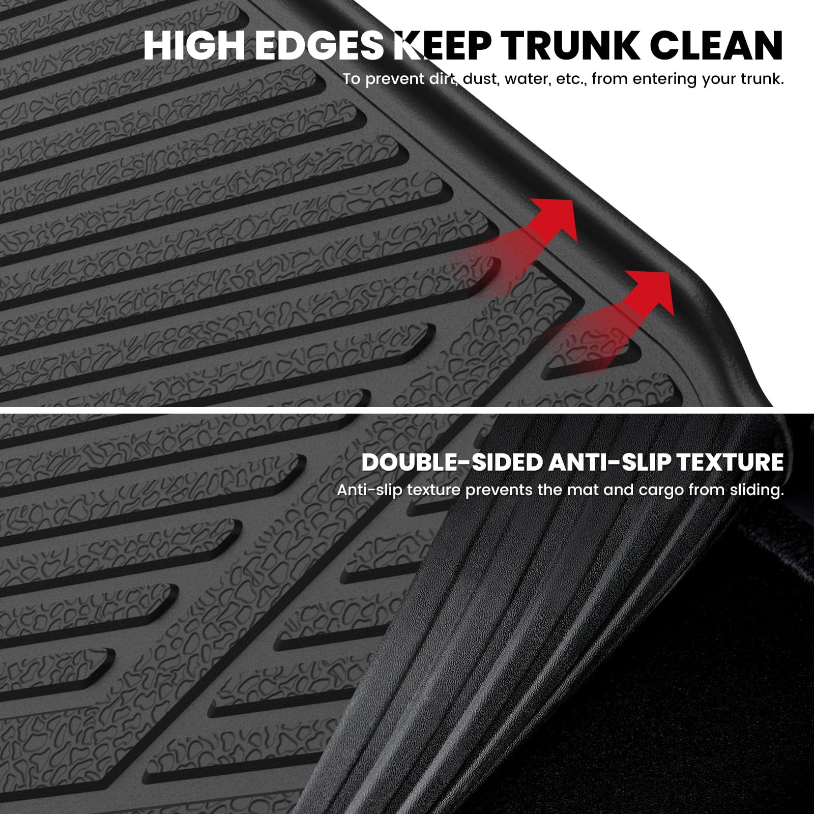 LASFIT Trunk Mat for Honda Passport 2019 2020 2021 2022 2023 2024 2025, All Weather Custom Fit TPE Cargo Mat Trunk Tray Cargo Tr